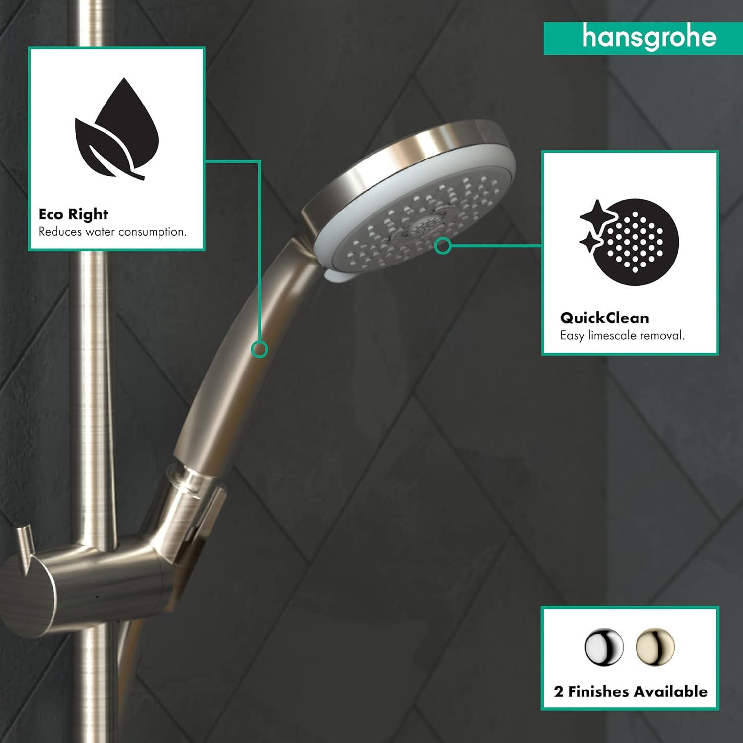 Brushed Nickel 4-inch Multi-Function Handheld Shower Head