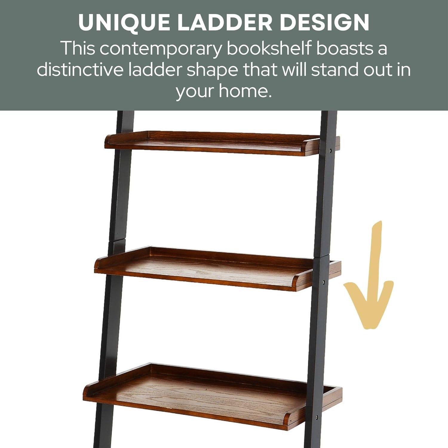 Convenience Concepts French Country 5-Tier Bookshelf Ladder, Dark Walnut/Black (Furniture)
