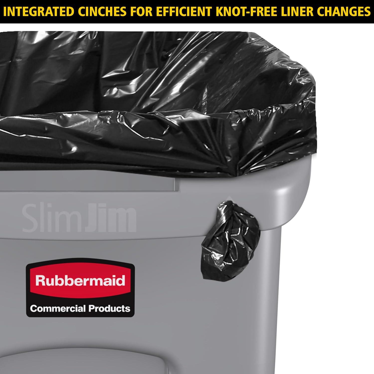 slim jim with venting channels, 23 gal, plastic, beige