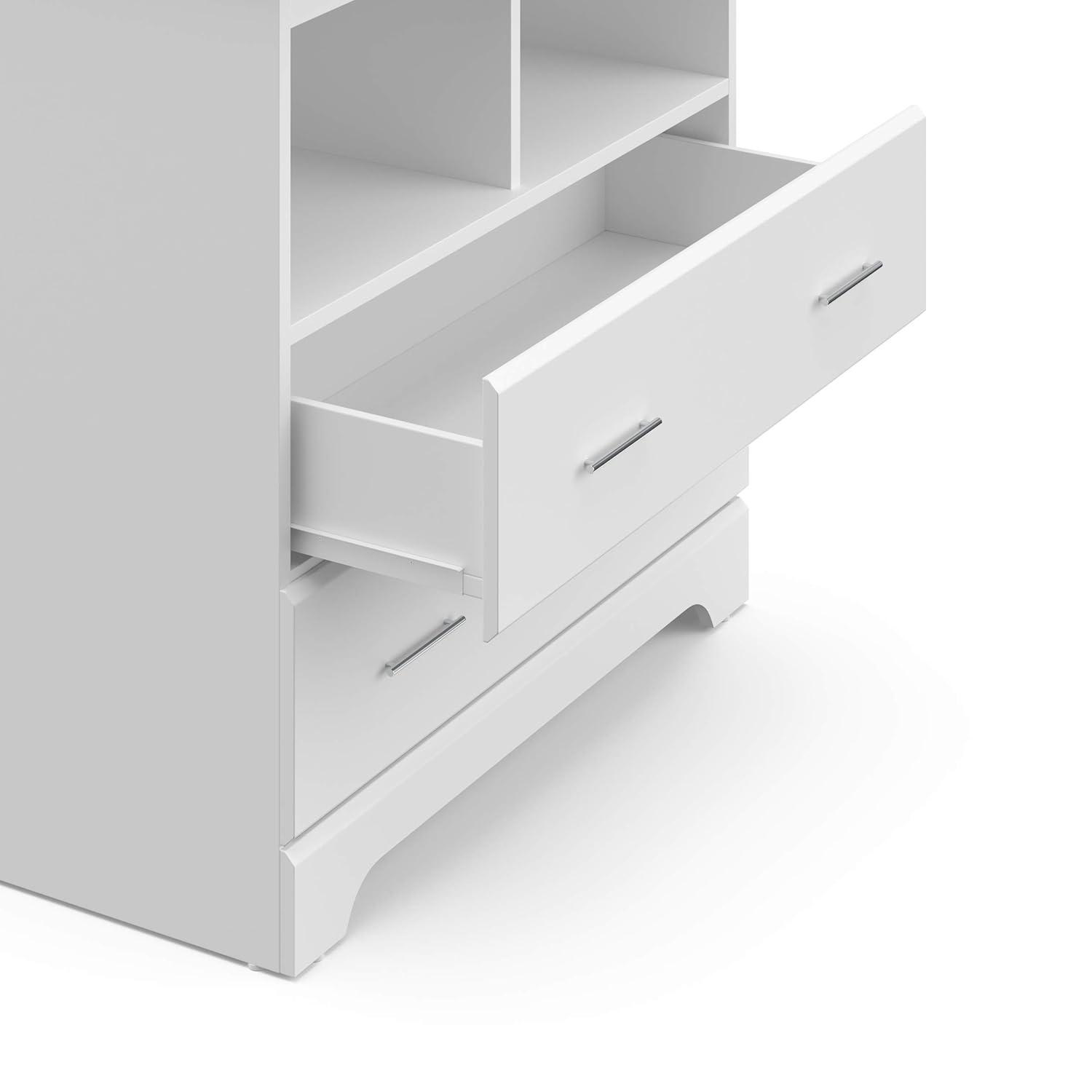 Storkcraft Brookside 2-Drawer Dresser with Changing Topper and Interlocking Drawers