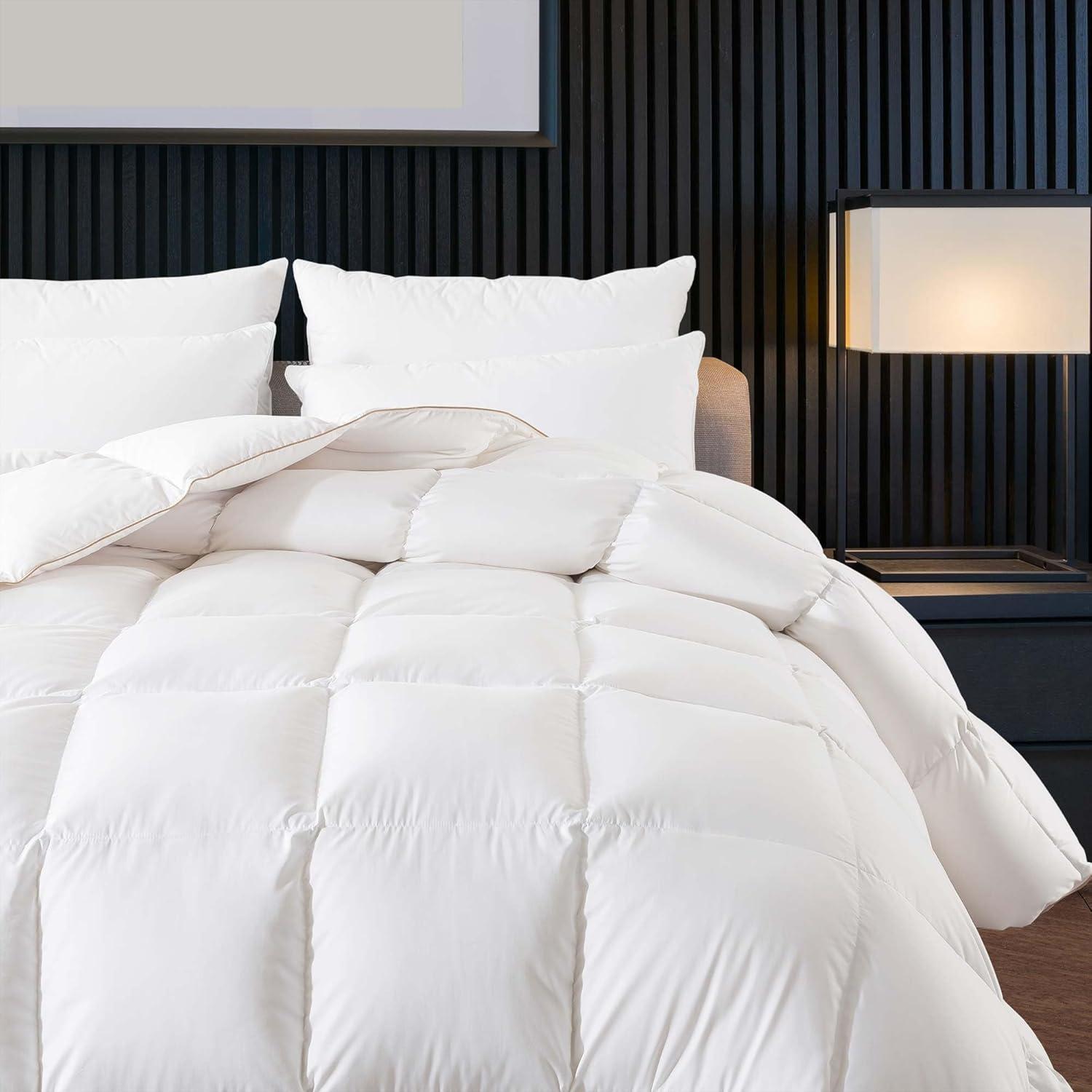 Oversized King White Cotton Down Comforter