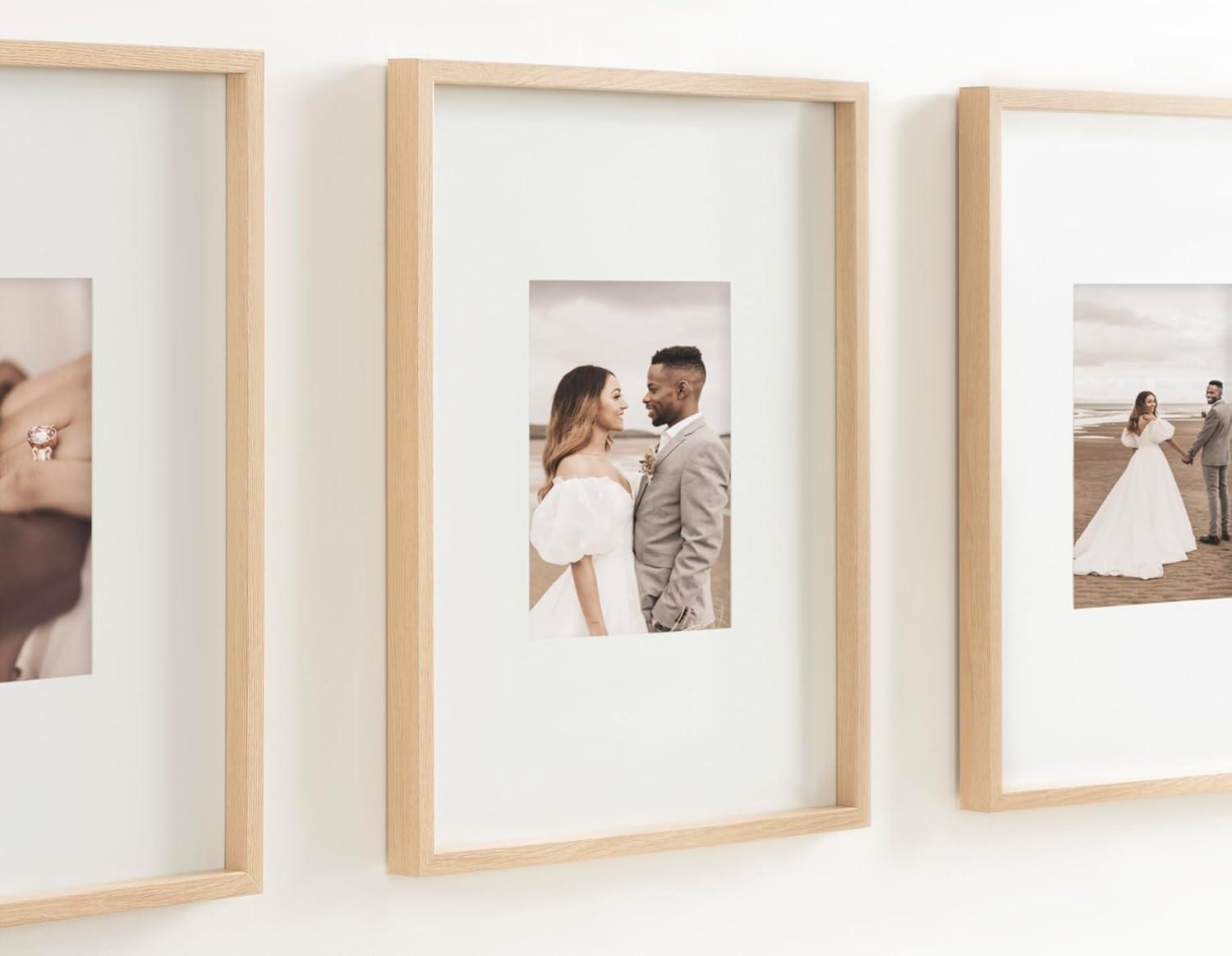 Kate & Laurel All Things Decor (Set of 3) 16"x20" Matted to 8"x10" Gibson Photo Frames Natural