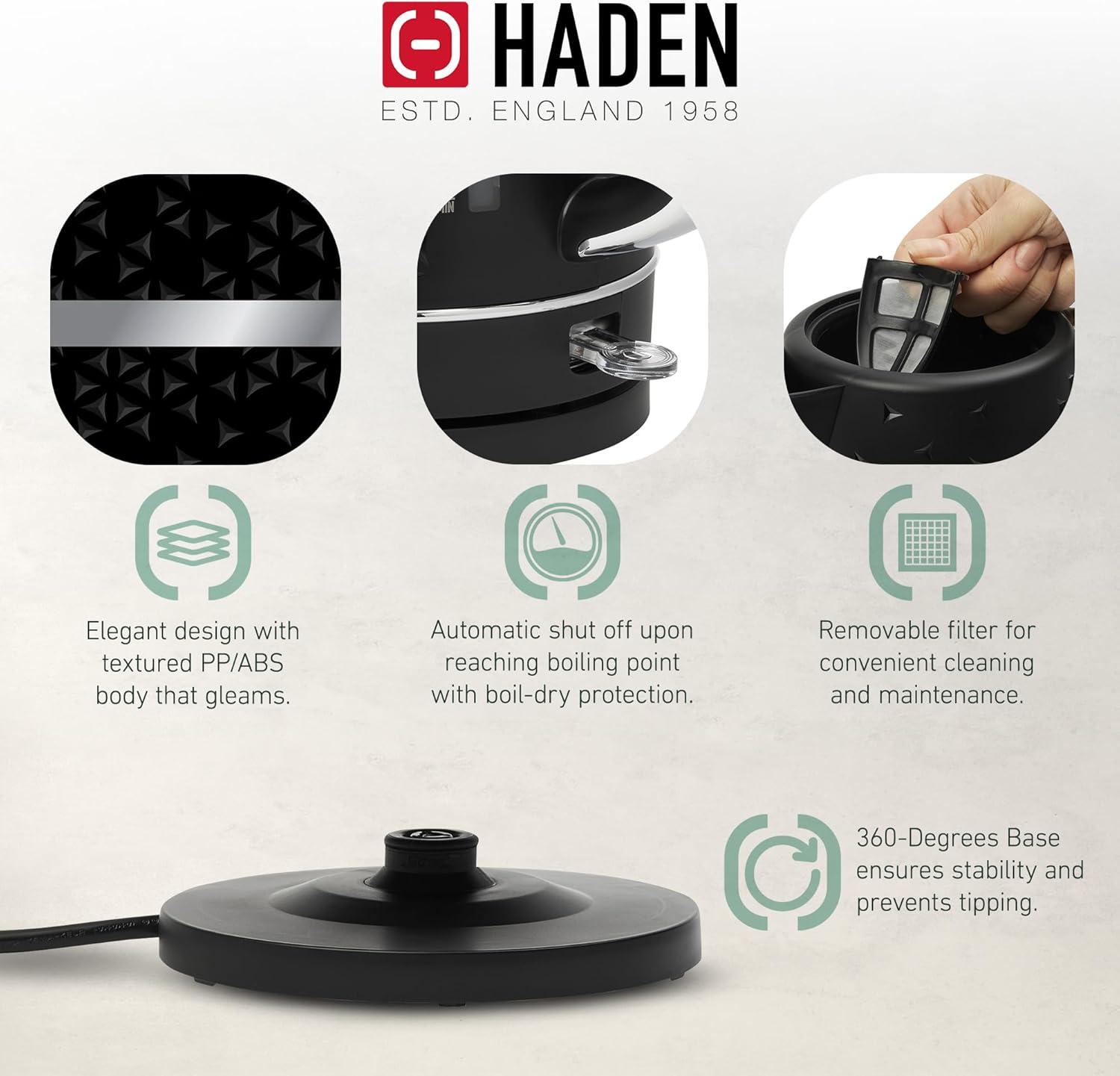 HADEN Starbeck Black Electric Tea Kettle