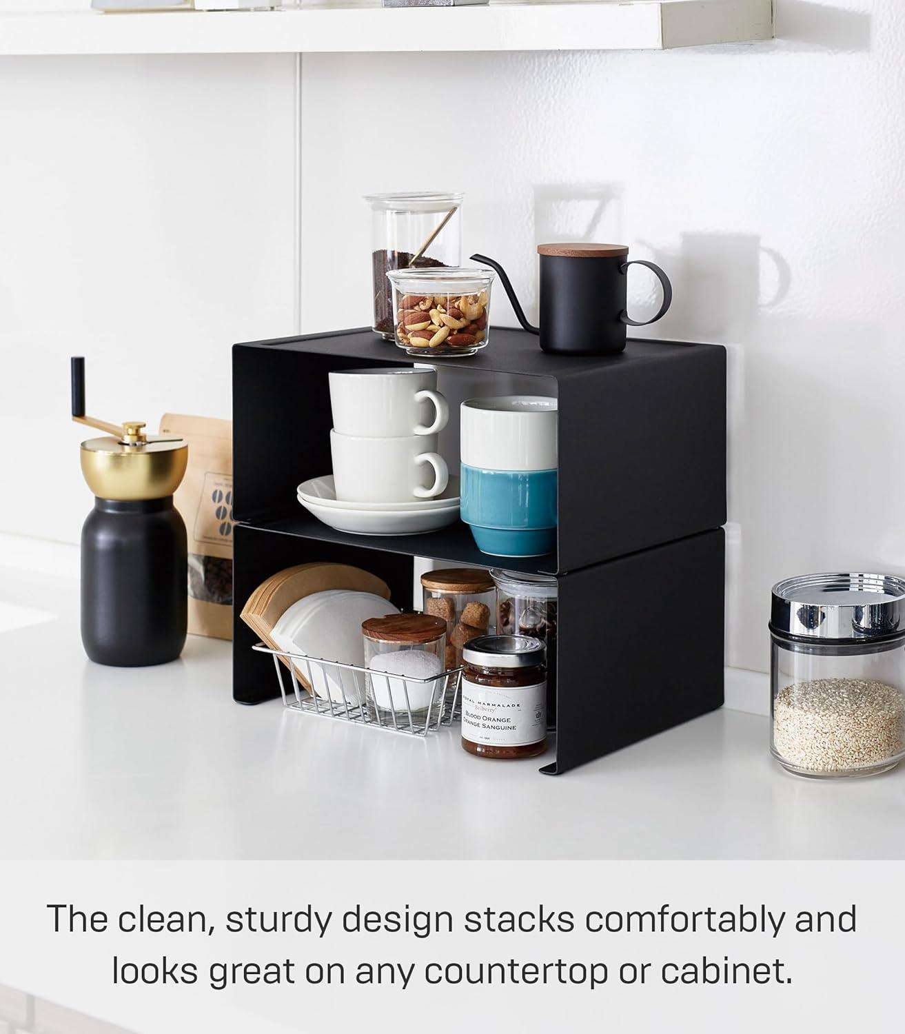 Yamazaki Tower Large Black Kitchen Steel Rack