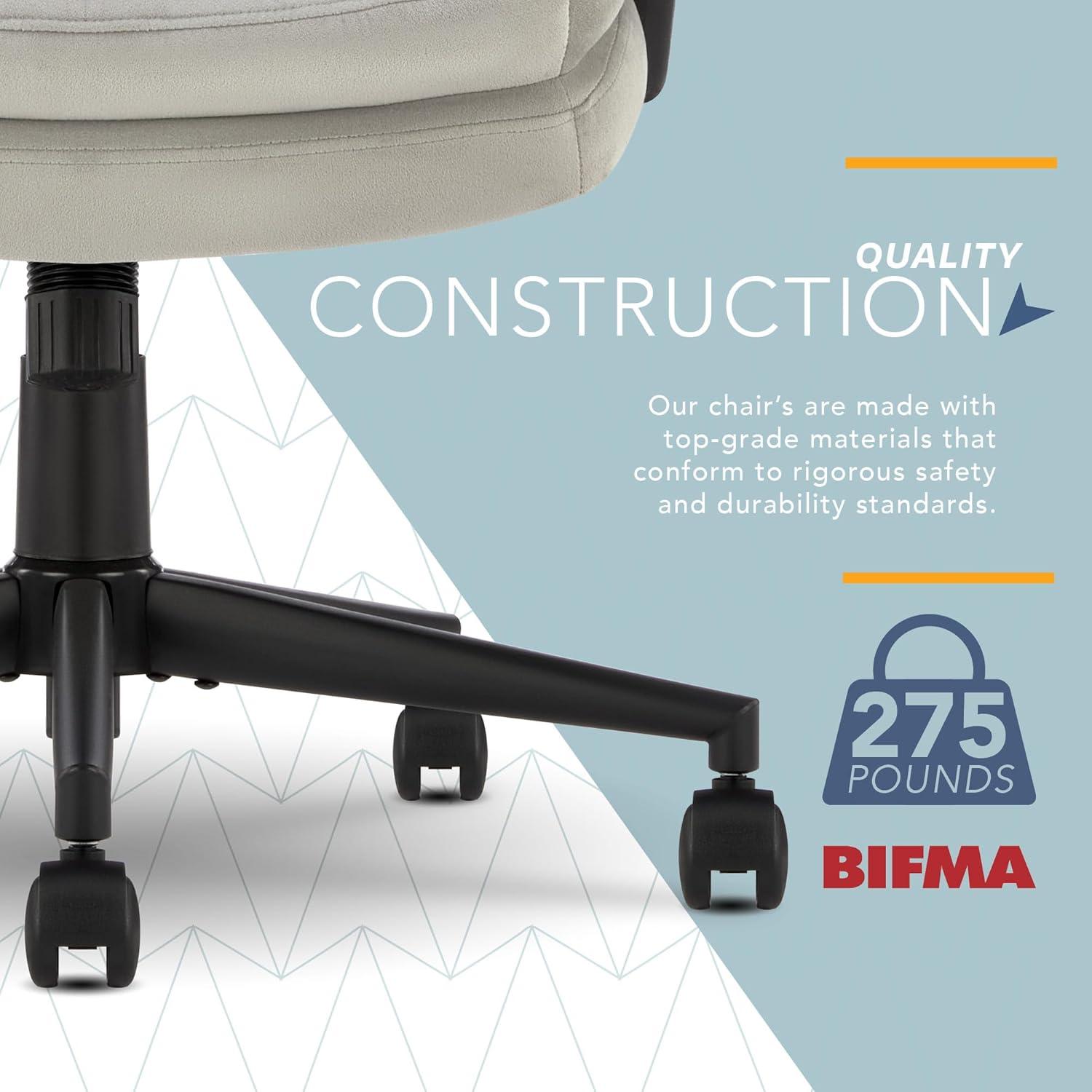 CLICK365 Click365 Classic Comfort Executive Office Chair, Ergonomic Mid-Back, Double-Layer Seat Cushion