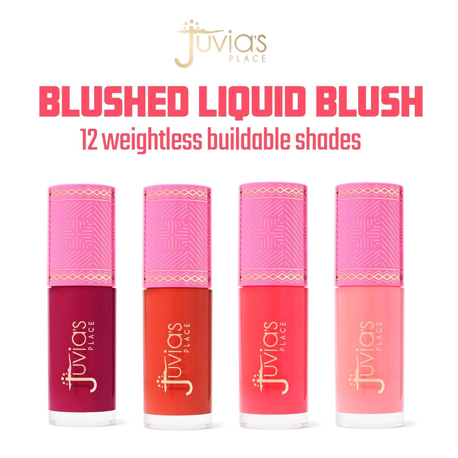 Juvia's Place Blushed Liquid Blush BlushLily - Dewy Tint Cheeks Makeup Glow Pigment Effortless Beauty Long Lasting Cosmetics Soft Creamy Natural Buildable All Skin Color Light Flawless Finish Blend