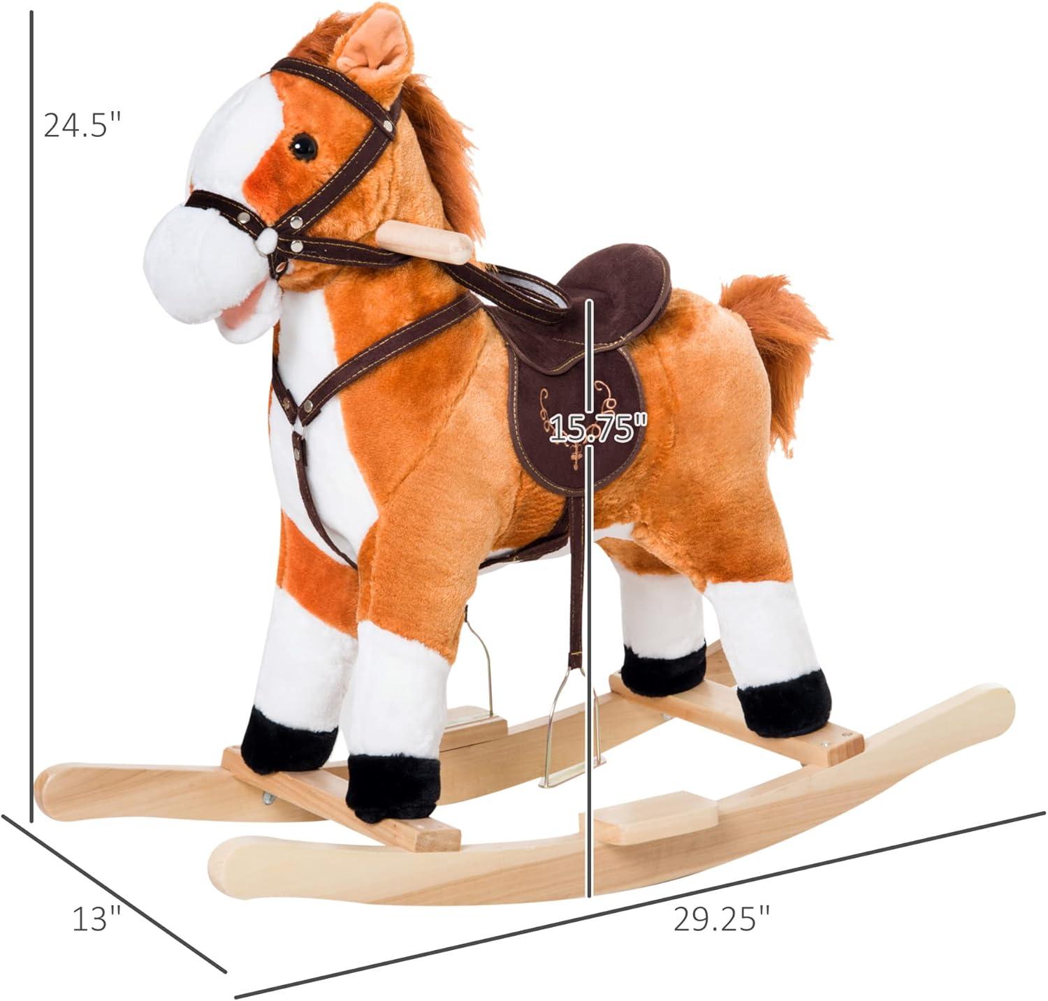 Qaba Kids Plush Toy Rocking Horse