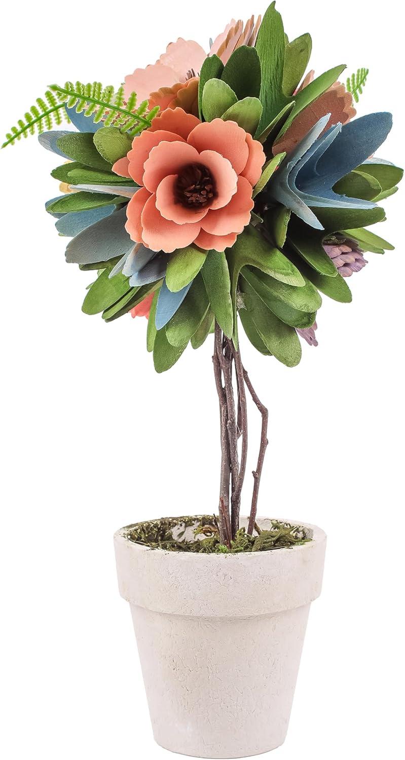 12" Artificial Spring Multicolor Floral Topiary - National Tree Company