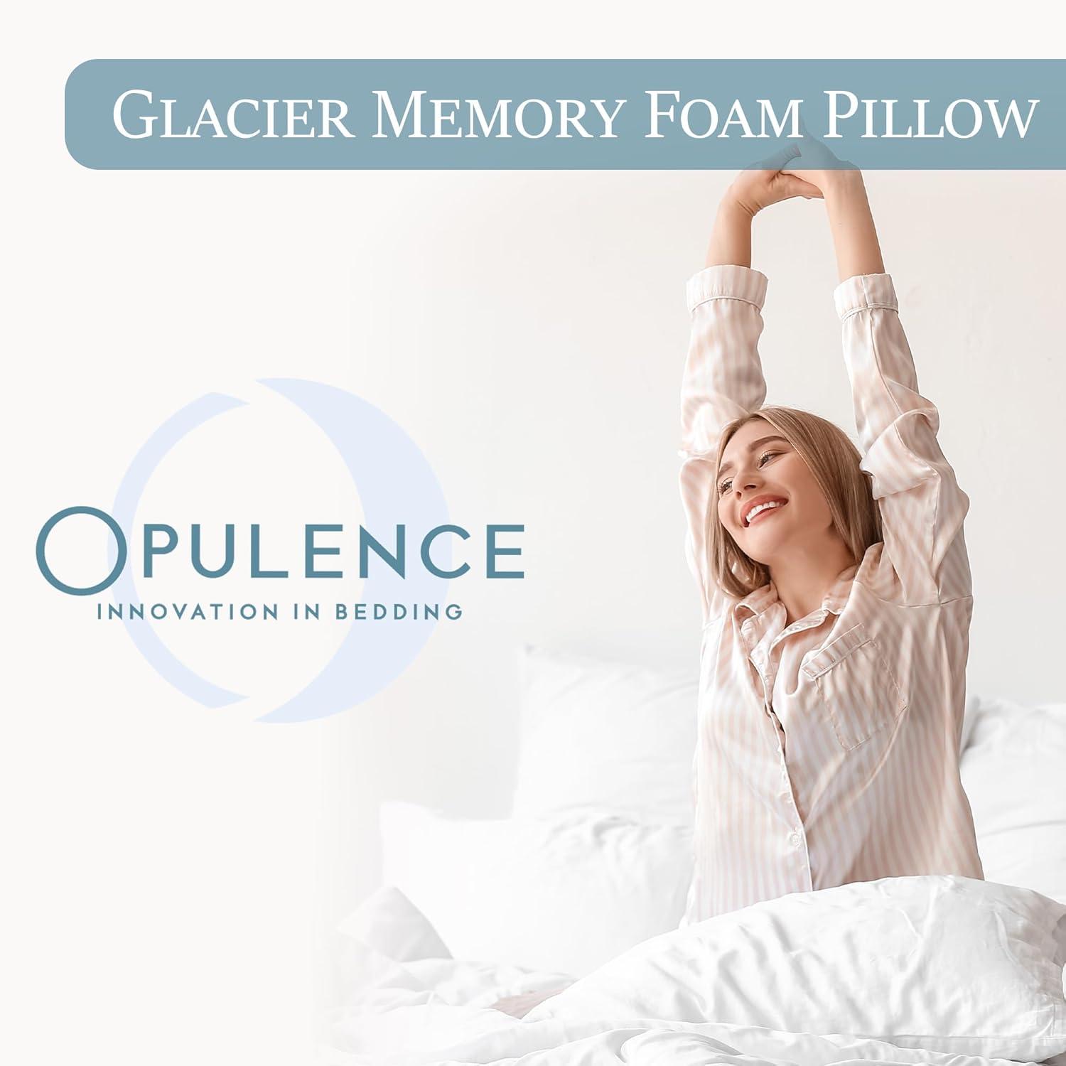 OPULENCE Glacier Ergonomic Cooling Pillow for Neck & Spine Support – Breathable Contour Design for Side & Back Sleepers – Dual-Tone, Machine Washable Cover, Oeko-TEX Standard 100