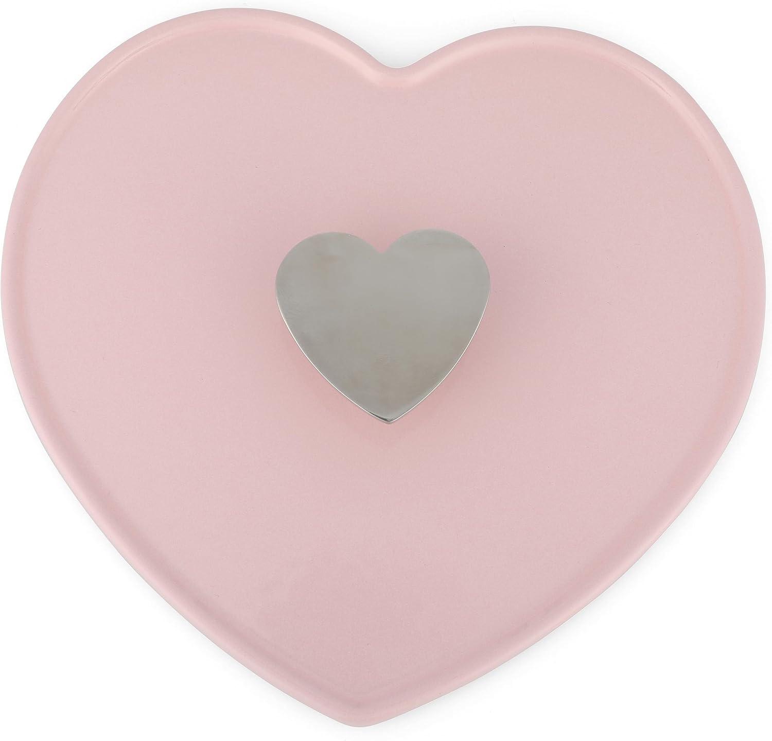 Martha Stewart Heart Shaped 2qt Dutch Oven Pink: Enamel Surface, Oven-Safe, Gas & Electric Compatible, 9.5 lbs