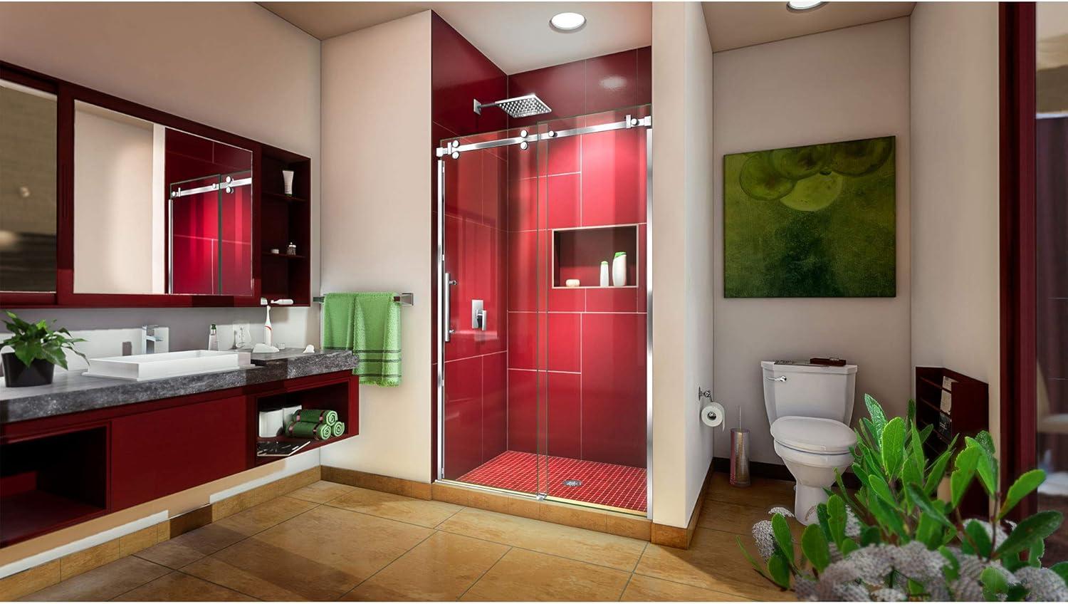 Enigma Sky 44'' W - 48" W x 76'' H Frameless with Clear Max™ Technology Shower Door