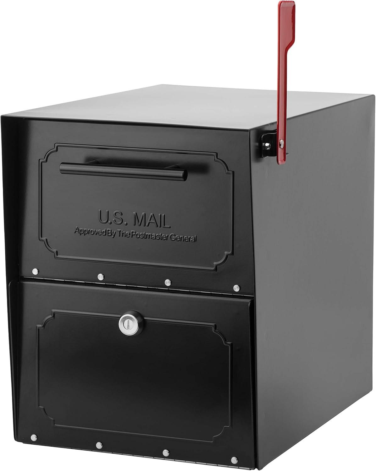 Architectural Mailboxes 620020B-10 Oasis TriBolt Post Mount Locking Mailbox - Black