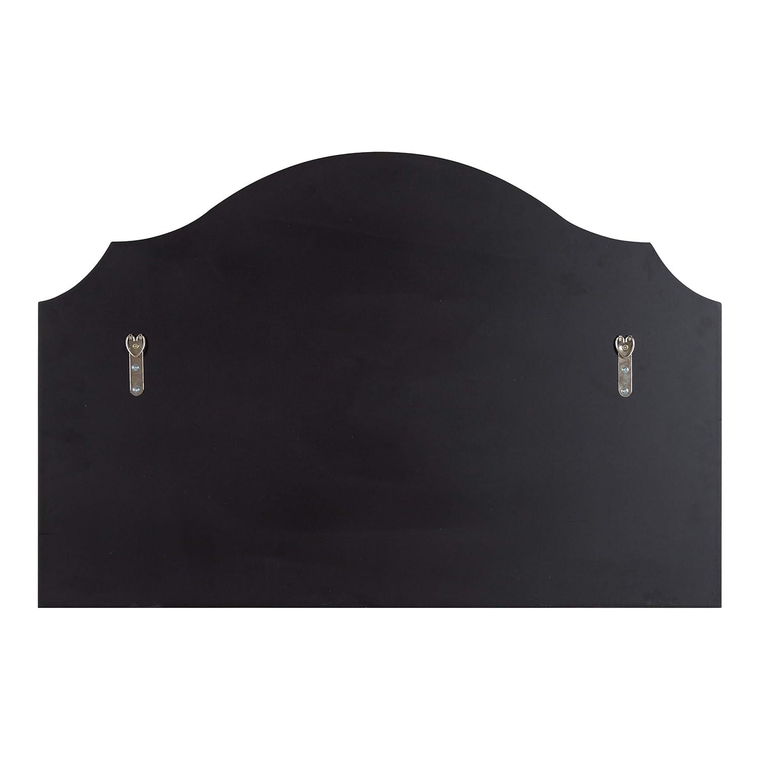 Kate and Laurel Leanna Glam Horizontal Wall Mirror, 20 x 30, Black, Sophisticated Large Mirror for Wall