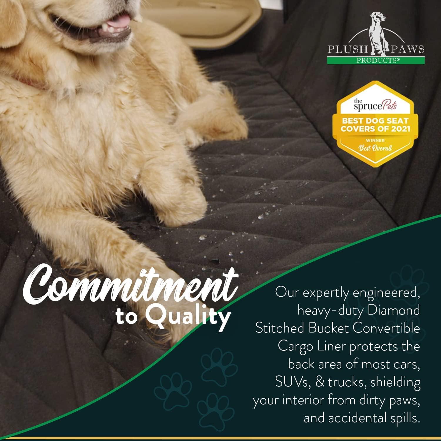 Plush Paws Premium Waterproof Nonslip Scratchproof Convertible Cargo Liner for Cars & SUVs Regular Black