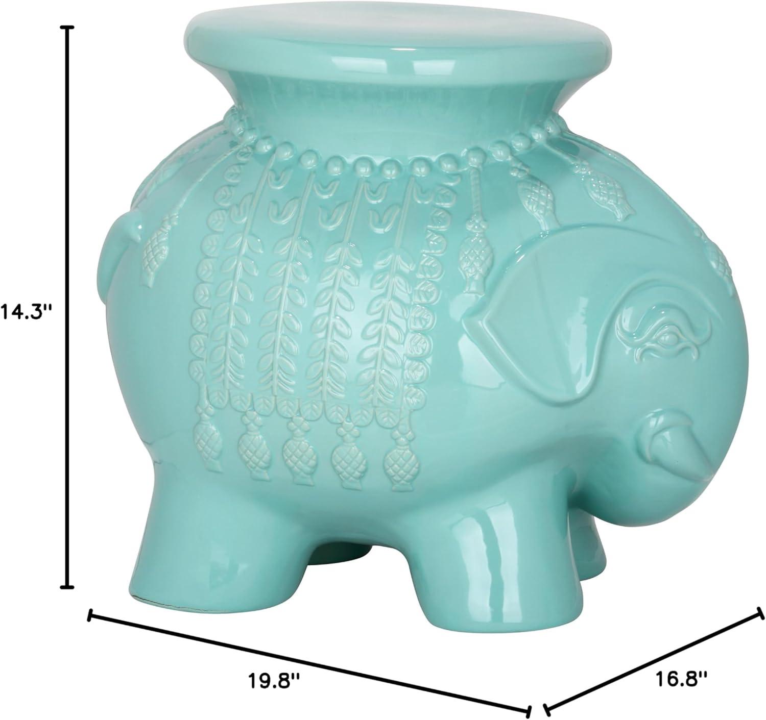 Glazed Ceramic Elephant Stool  - Safavieh