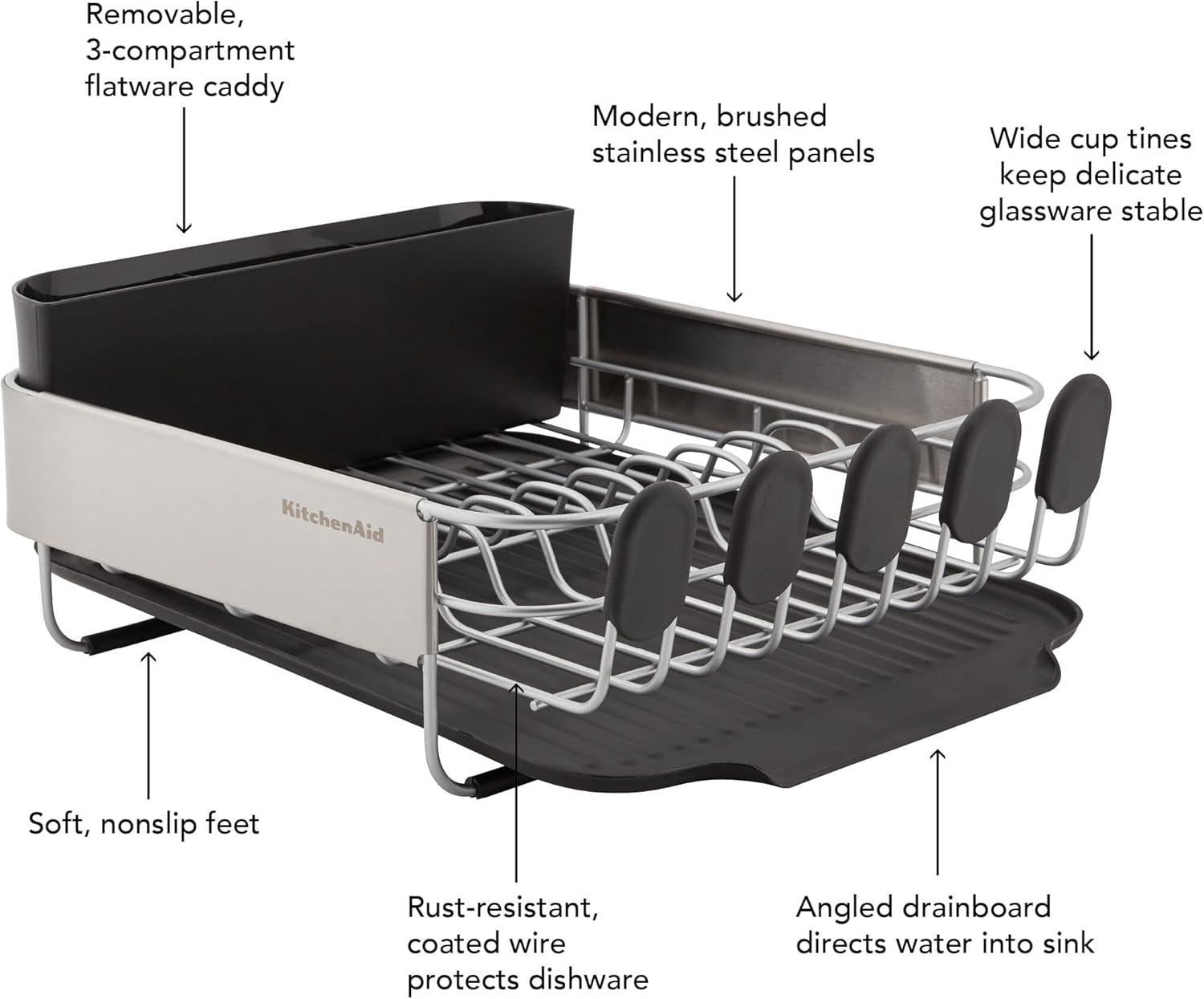 KitchenAid® Compact Stainless Steel Dish Rack, 16.06-Inch