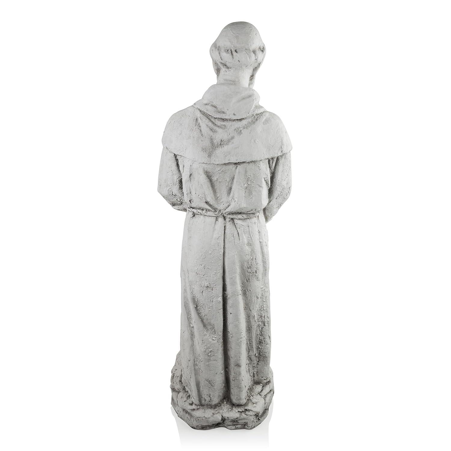 Alpine Corporation Saint Francis Birdbath Statue for Lawn and Garden