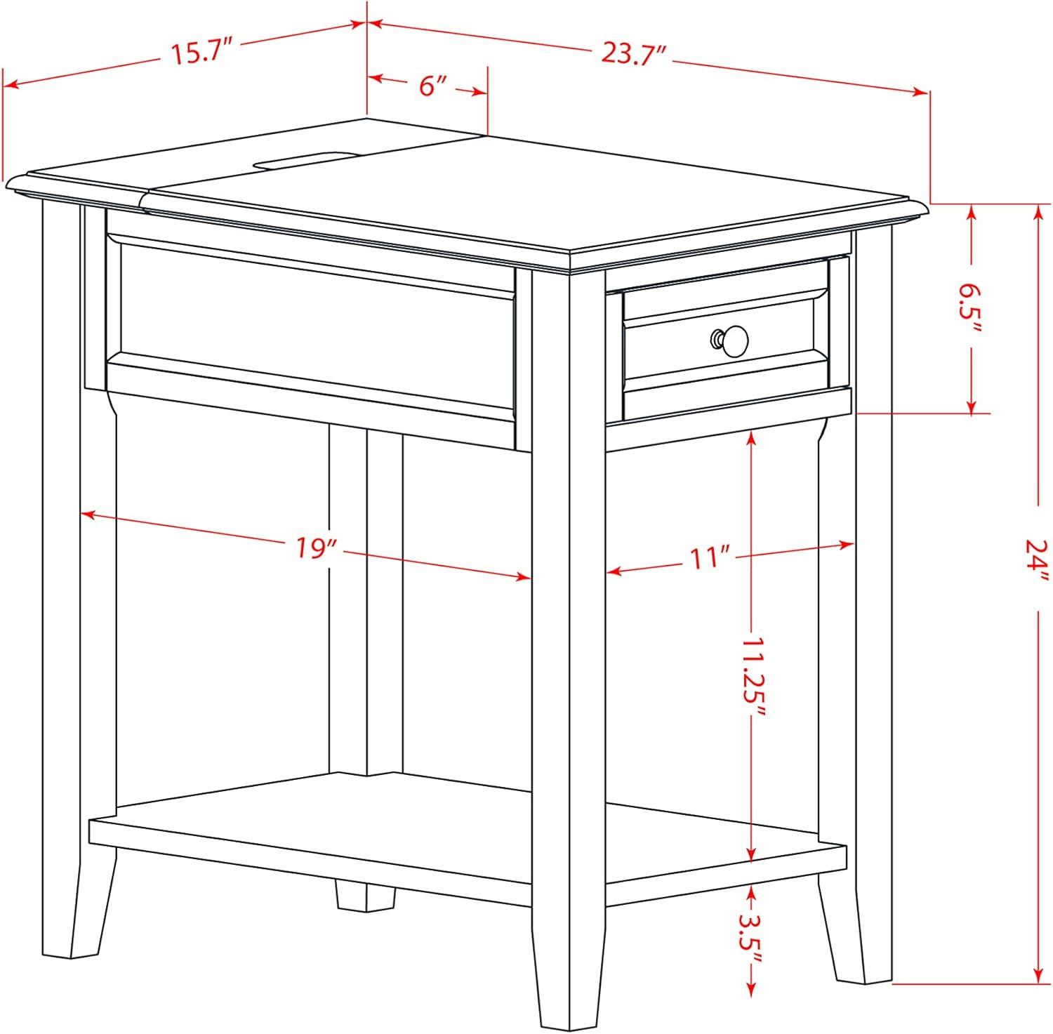 Denison Modern White 24" Wood Nightstand with Drawer