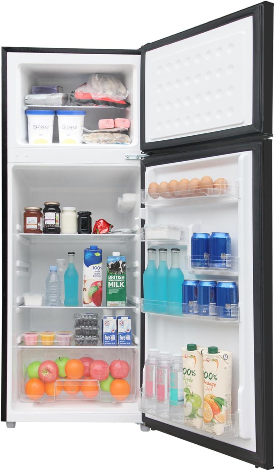 ARCTIC CHEF Reversible Hinged 75 Cu Ft 2-Door Top Freezer Refrigerator Black