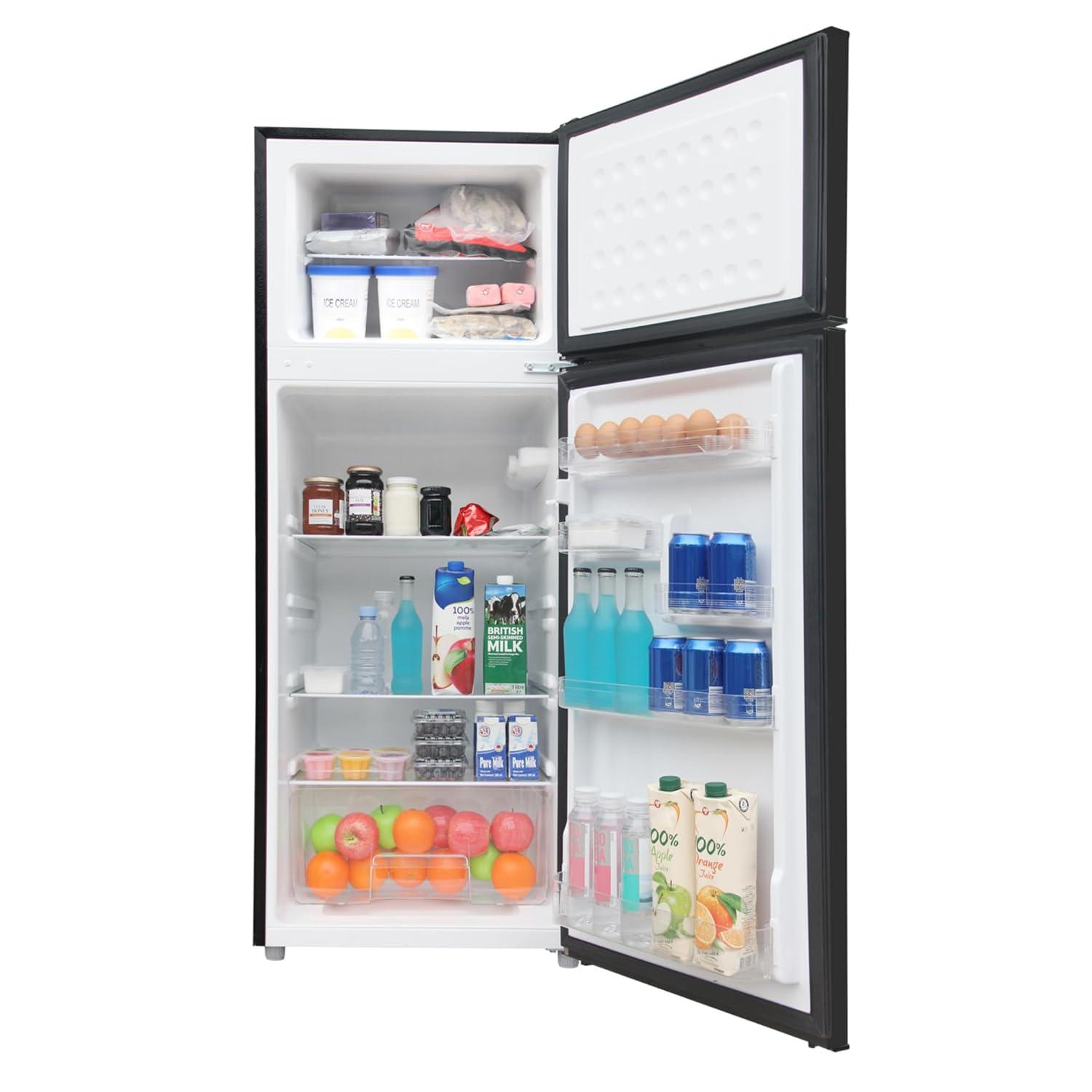 ARCTIC CHEF Reversible Hinged 75 Cu Ft 2-Door Top Freezer Refrigerator Black