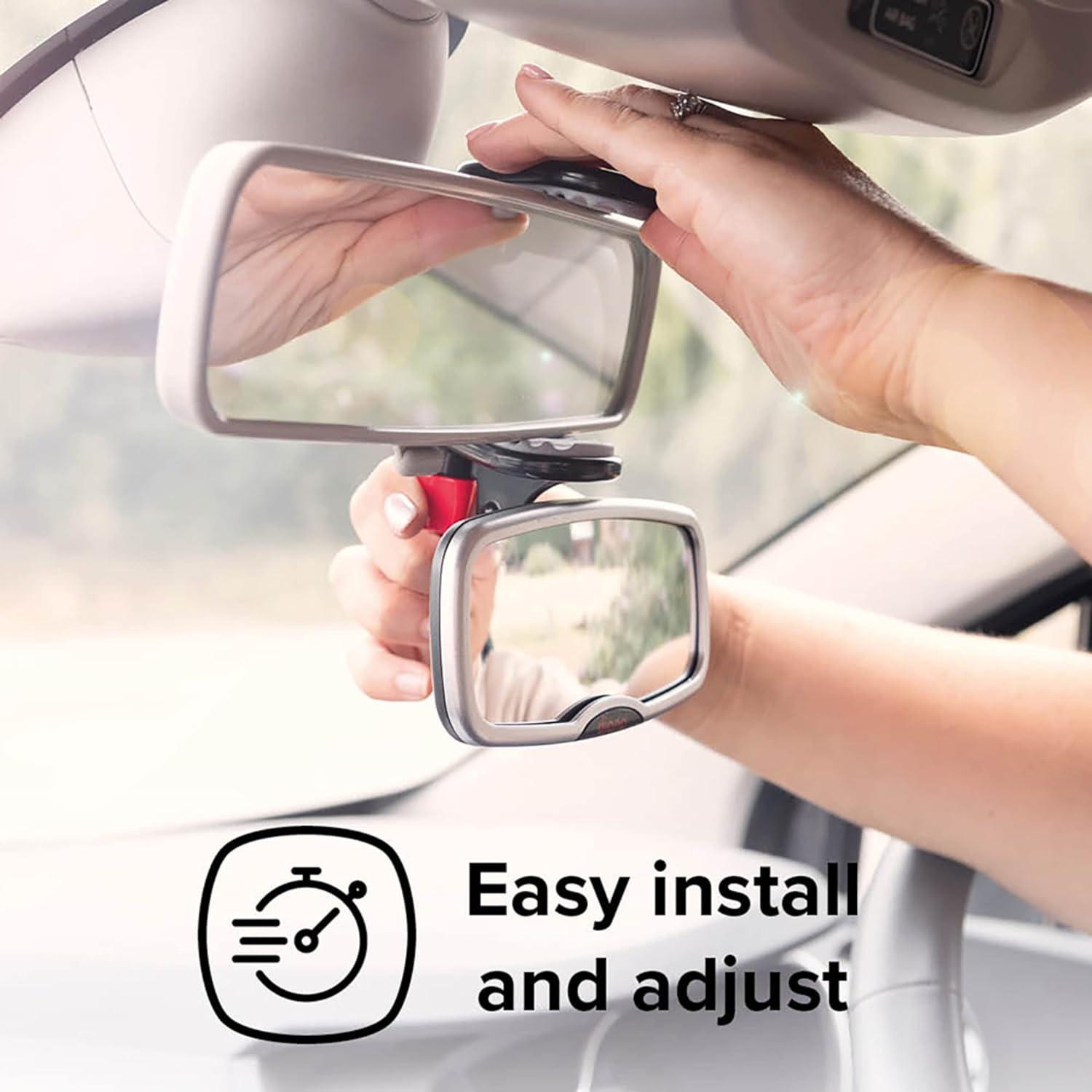 See Me Too Adjustable Silver Baby Car Mirror for Full Backseat View