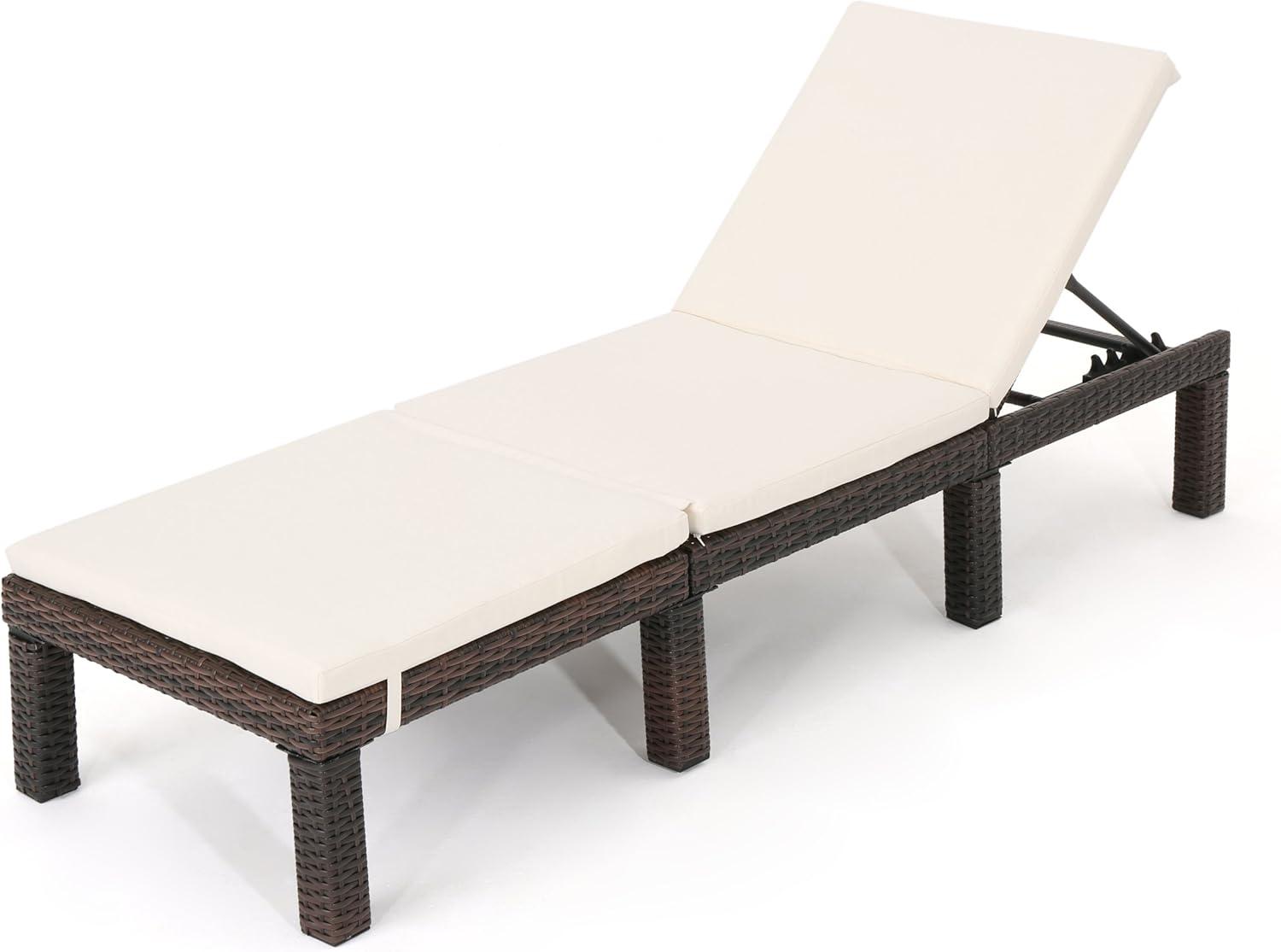 Jamaica Wicker Patio Chaise Lounge with Cushion  - Christopher Knight Home