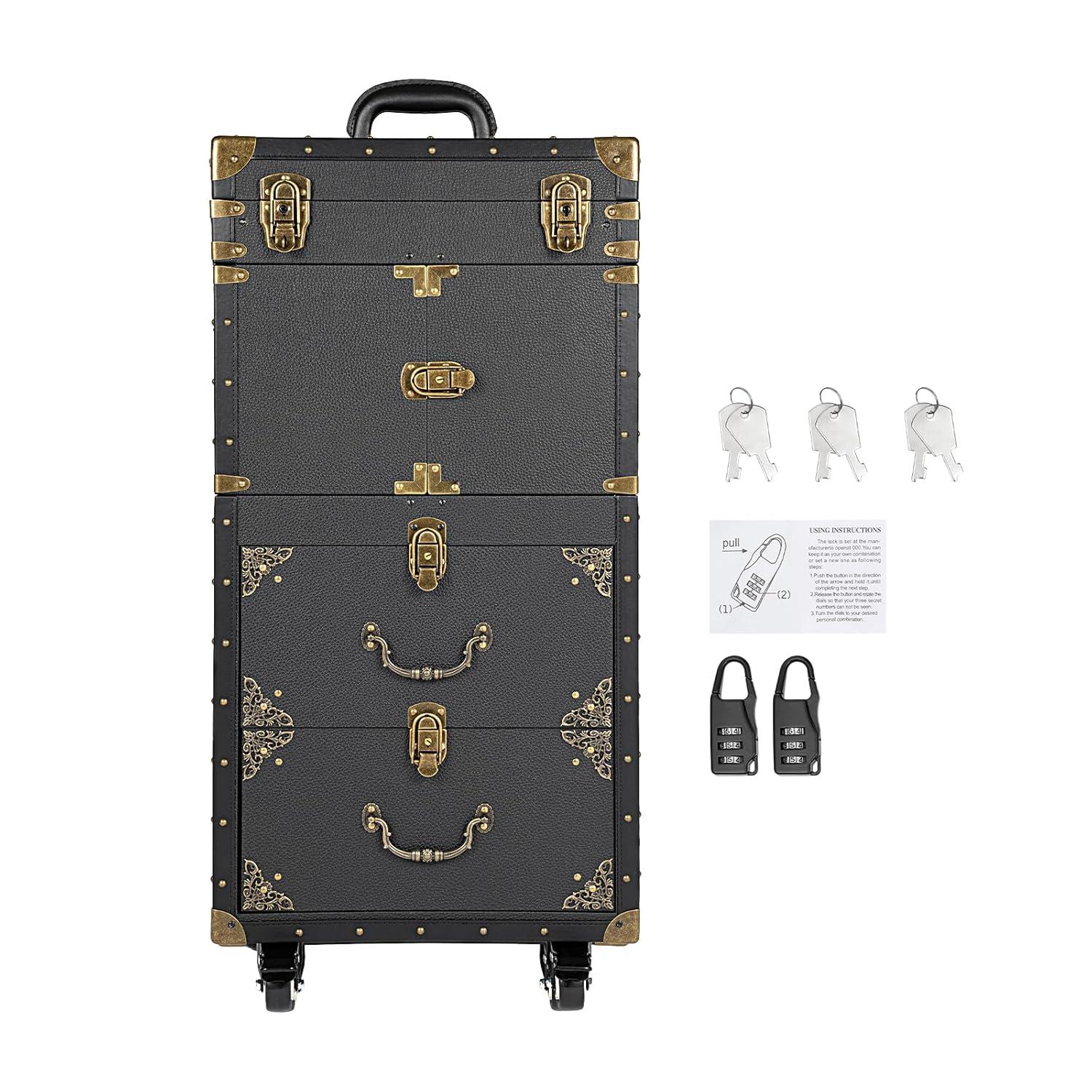 YaoTown Lockable Hairdressing Organizer Tool Box with Hair Dryer Holder