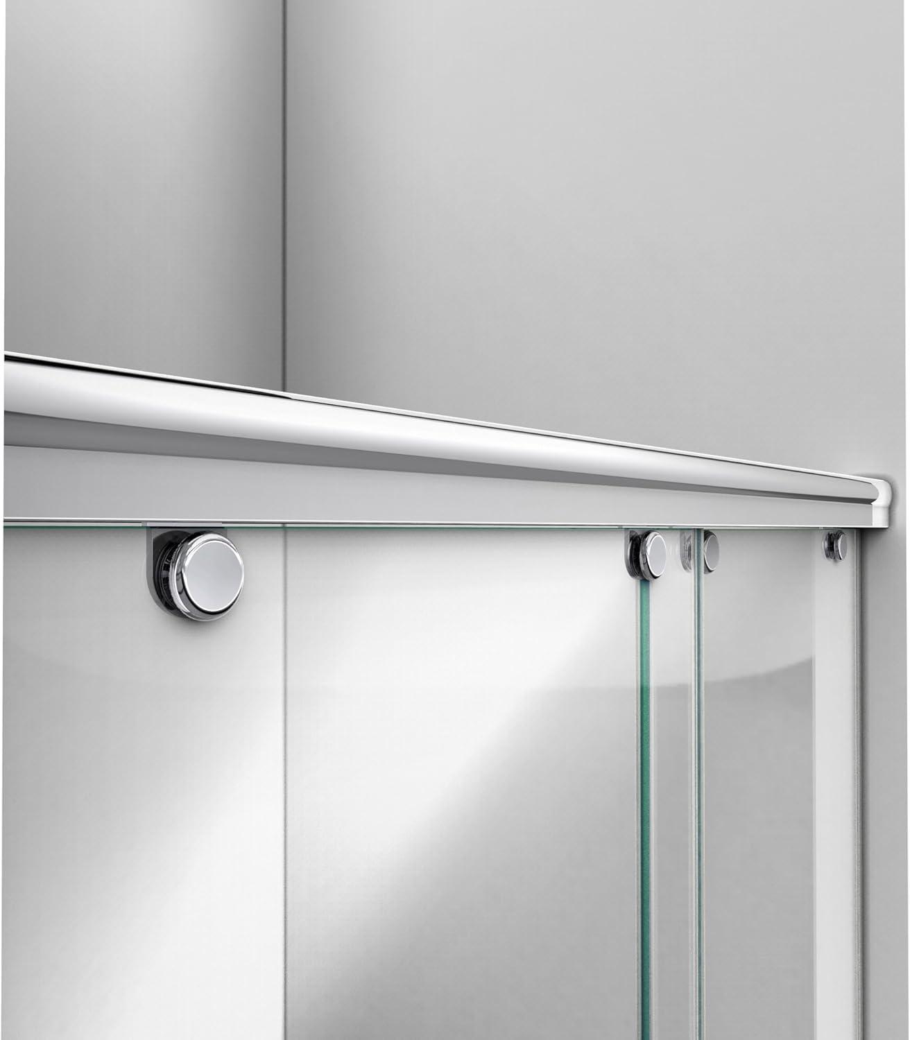 Charisma 60" Frameless Clear Glass Sliding Shower Door with Brushed Nickel Hardware