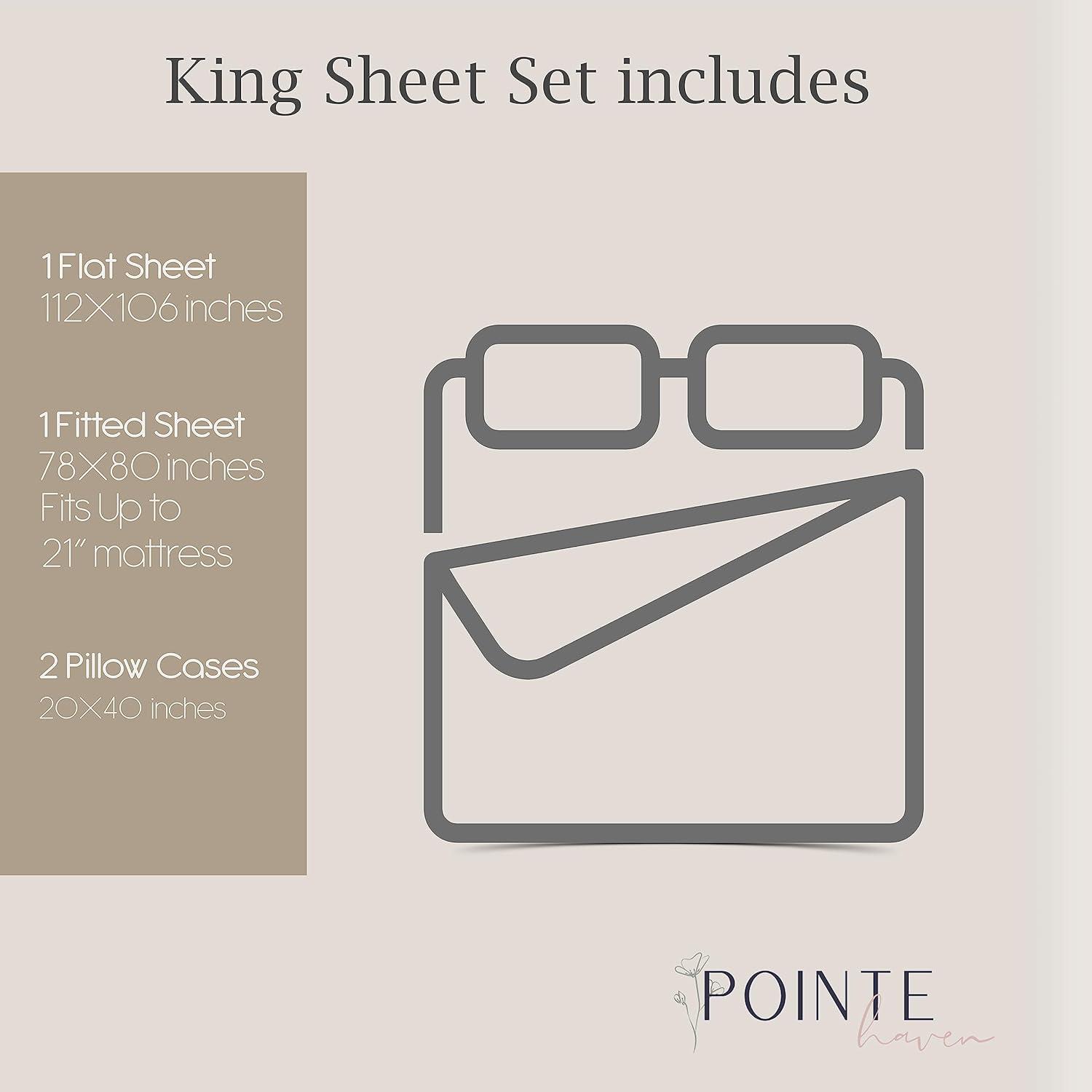 Pointehaven 400 Thread Count Deep Pocket Long Staple Cotton Sheet Set