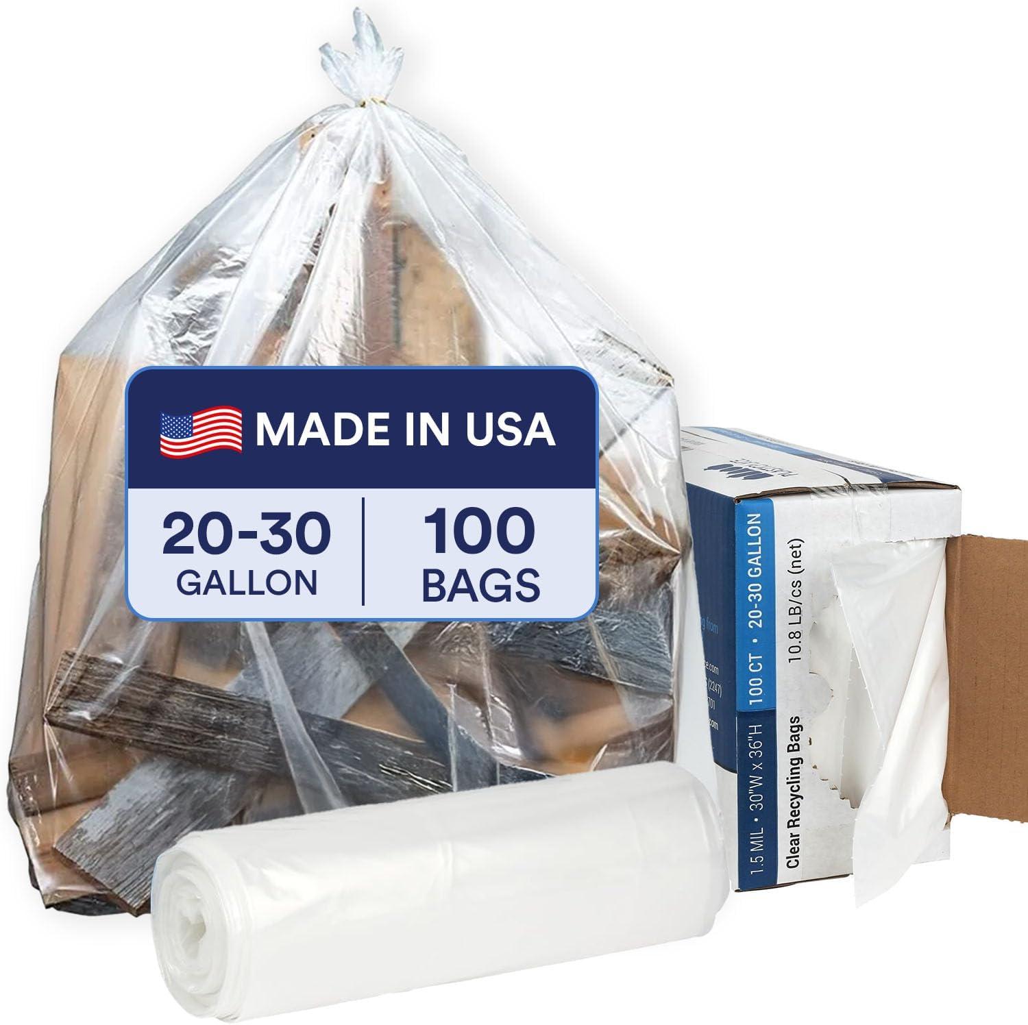 Plasticplace 20-30 Gallon Trash Bags, 1.5 Mil, 100 Count