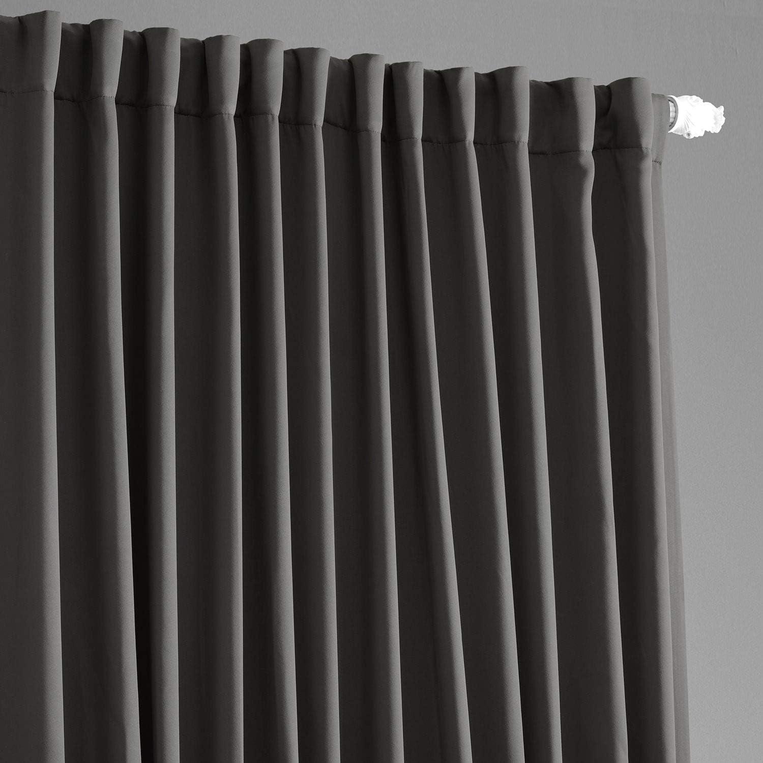 Anthracite Grey Doublewide Blackout Polyester Curtain Panel 100" x 108"