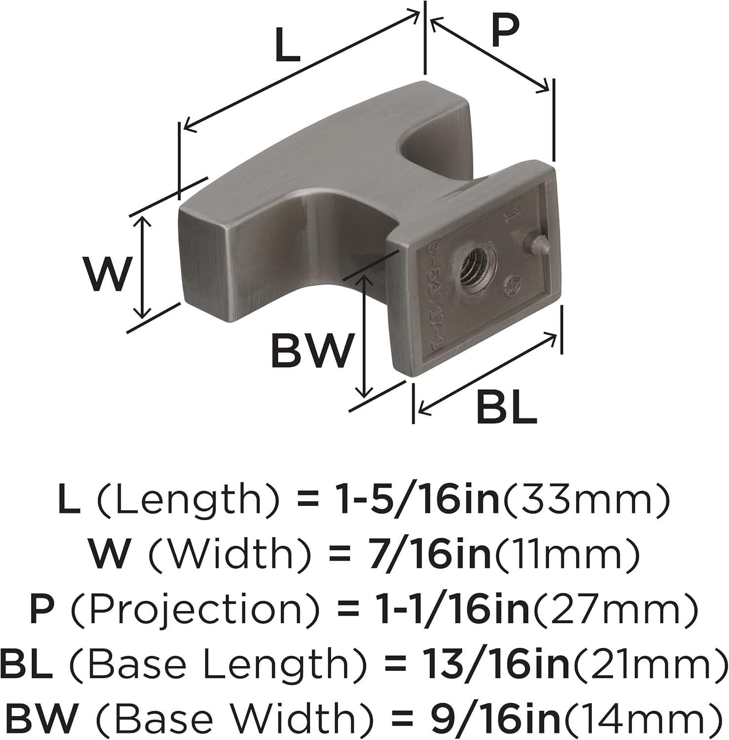 Amerock Westerly 1-5/16 inch (33mm) Length Satin Nickel Cabinet Knob