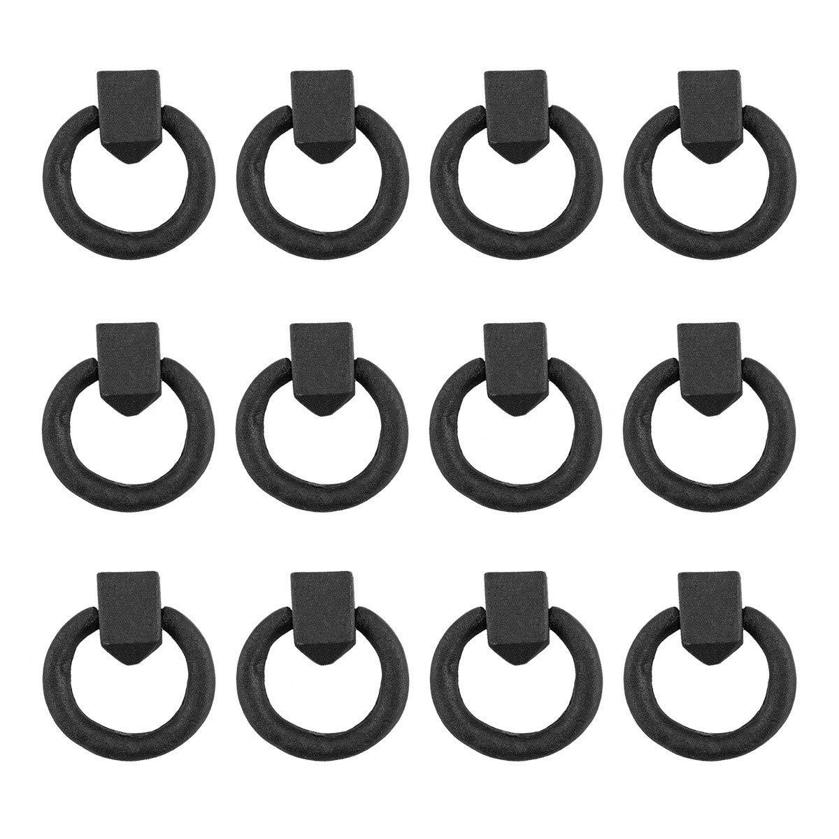The Renovators Supply Inc. Wrought Iron Cabinet Gate Door Ring Pull Multipack (Set of 12)