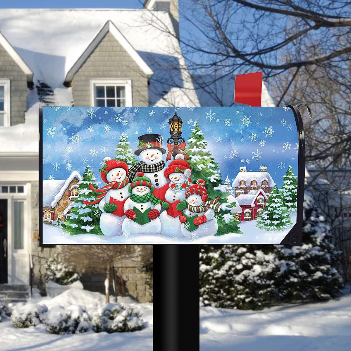 Briarwood Lane Caroling Snowmen Christmas Magnetic Mailbox Cover Welcome Standard