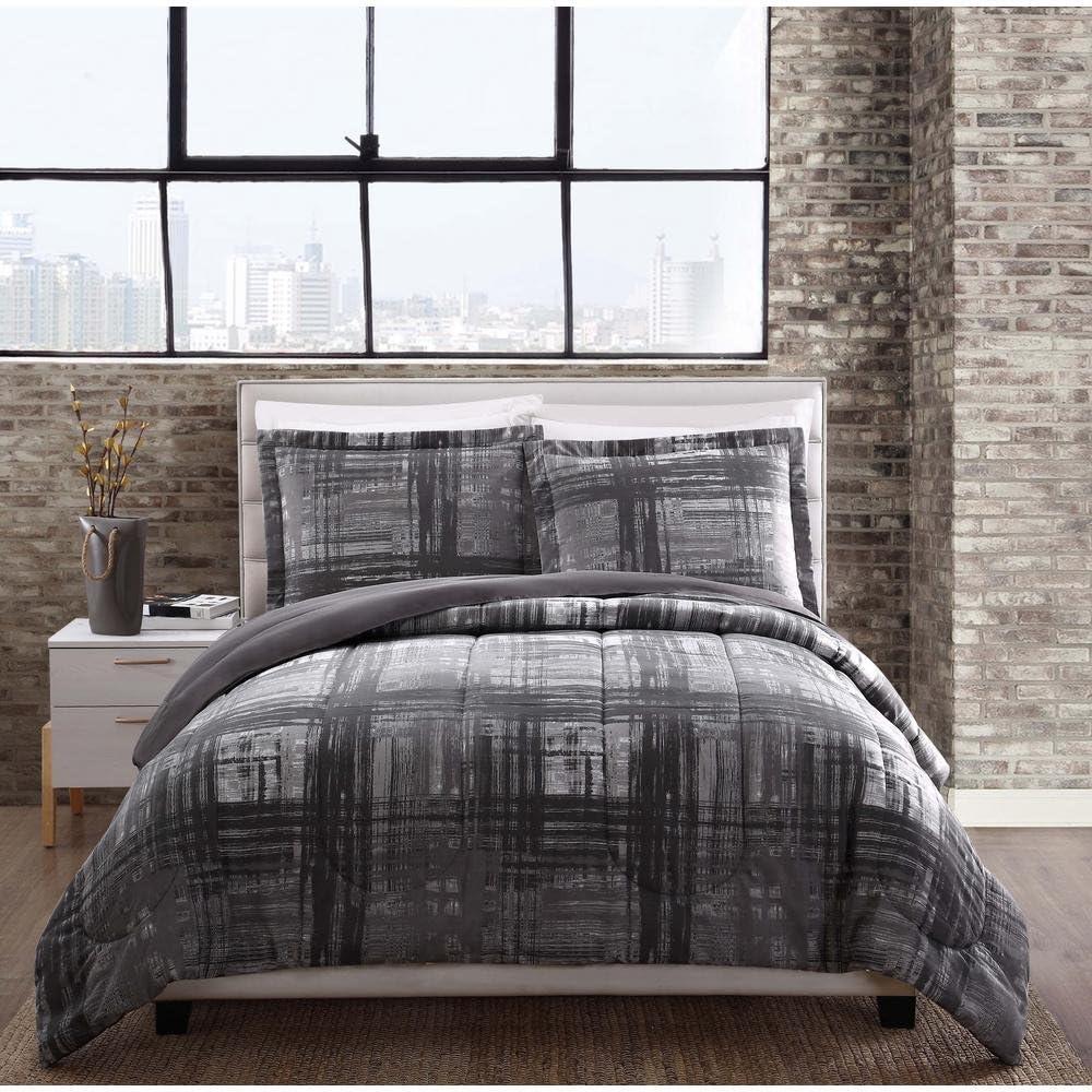 Camden Modern & Contemporary Box Stitch Plaid Comforter Set