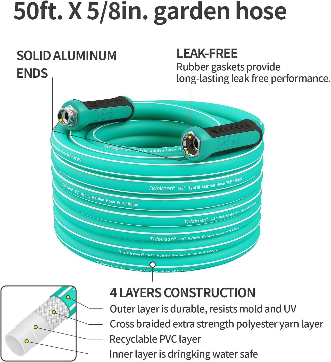 SmartFlex® Garden Hose, 5/8" x 50', Hybrid Polymer Blend, Green