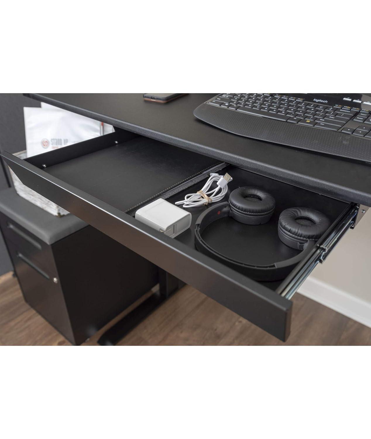 Stand Up Desk Store Add-On Office Sliding Under-Desk Drawer Storage Organizer for Standing Desks | Requires 14" of Front to Back Clearance Beneath