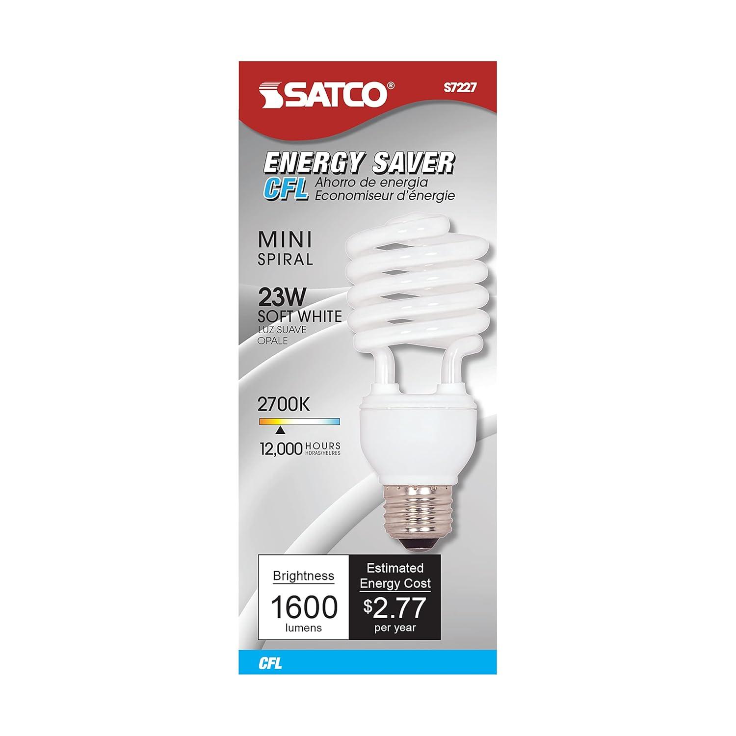 White Frosted T2 Mini Spiral Fluorescent Bulb, 23-Watt