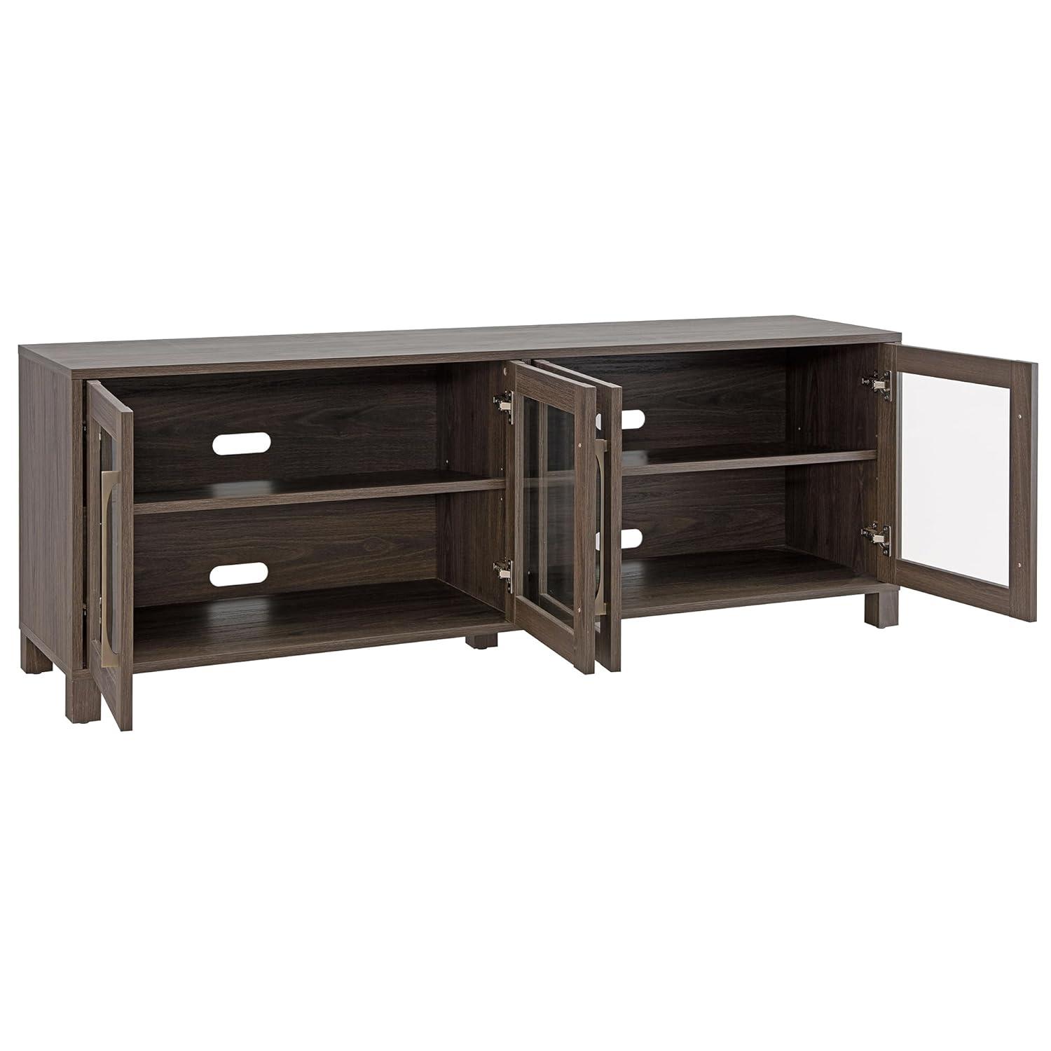 Evelyn&Zoe Quincy Rectangular TV Stand for TV's up to 75", Alder Brown