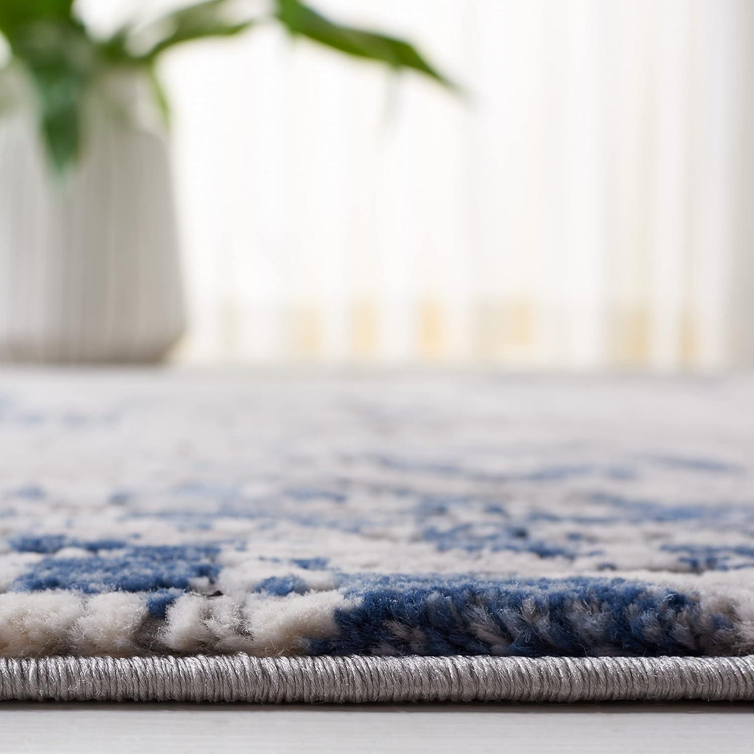 SAFAVIEH Meadow Bairre Abstract Area Rug, Ivory Grey/Blue, 6'7" x 9'