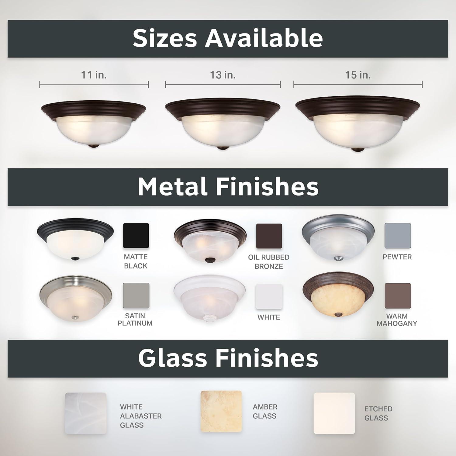 Designers Fountain 11 inch Small 2-Light Oil Rubbed Bronze Flush Mount Ceiling Light, 1257S-ORB-AL