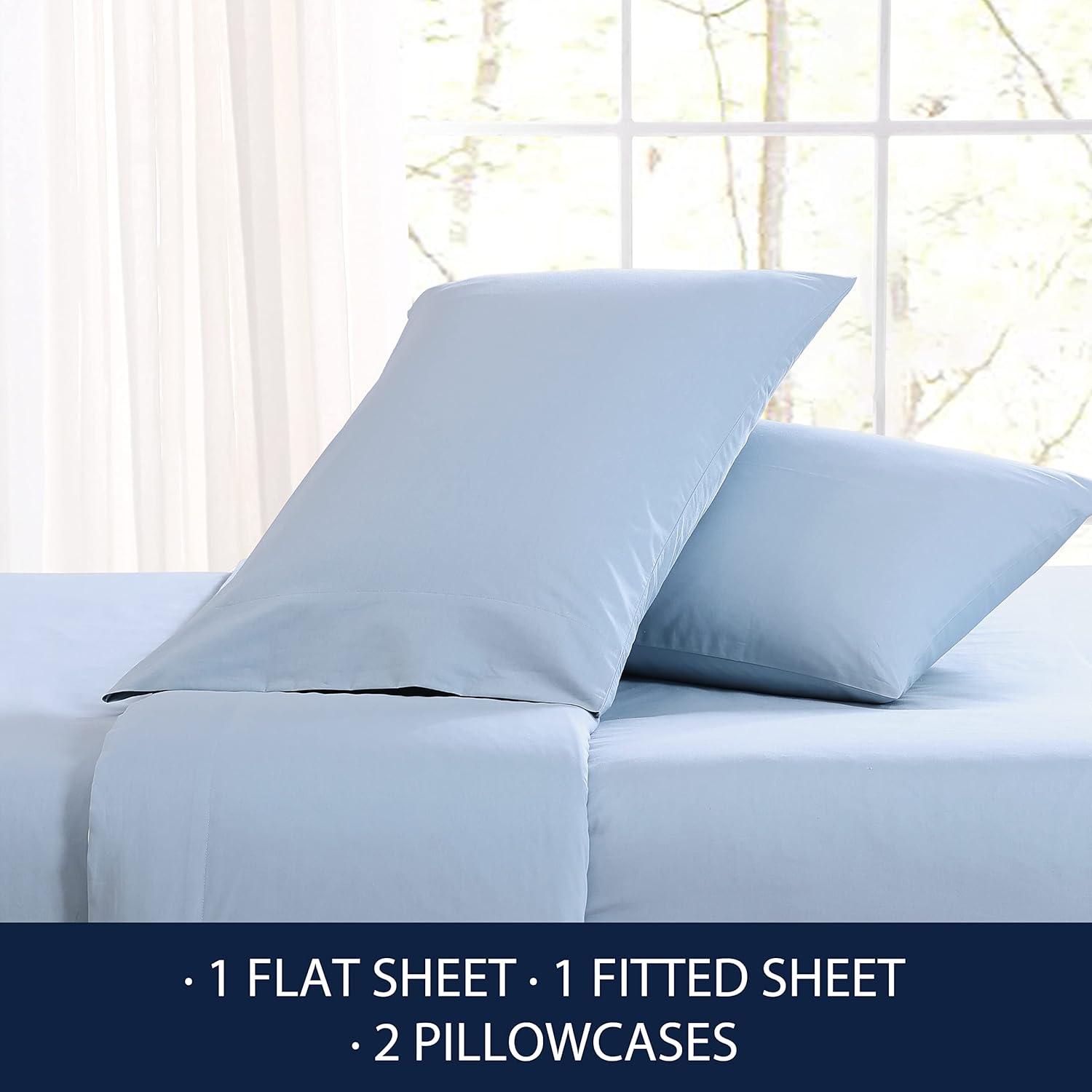 Nautica Solid Cotton Percale Sheet Sets