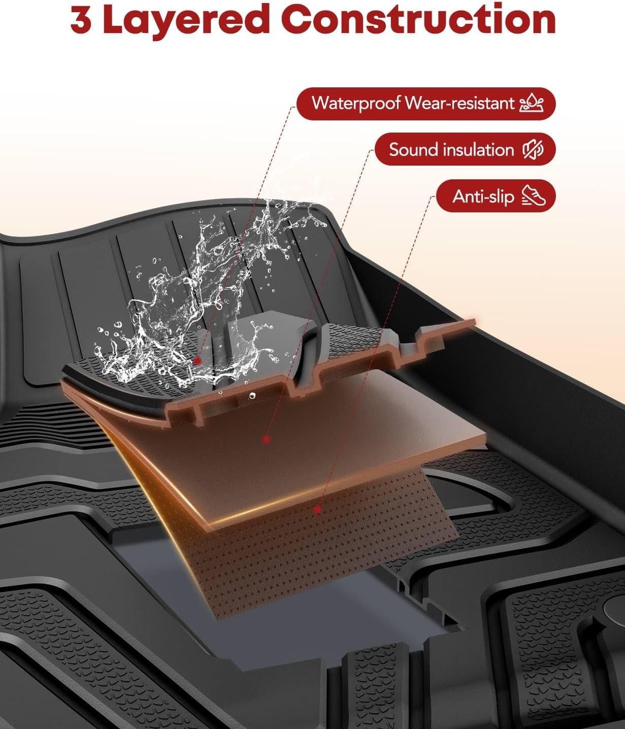 Rough Country Flex-Fit Floor Mats for 2016-2023 Toyota Tacoma - FF-71216