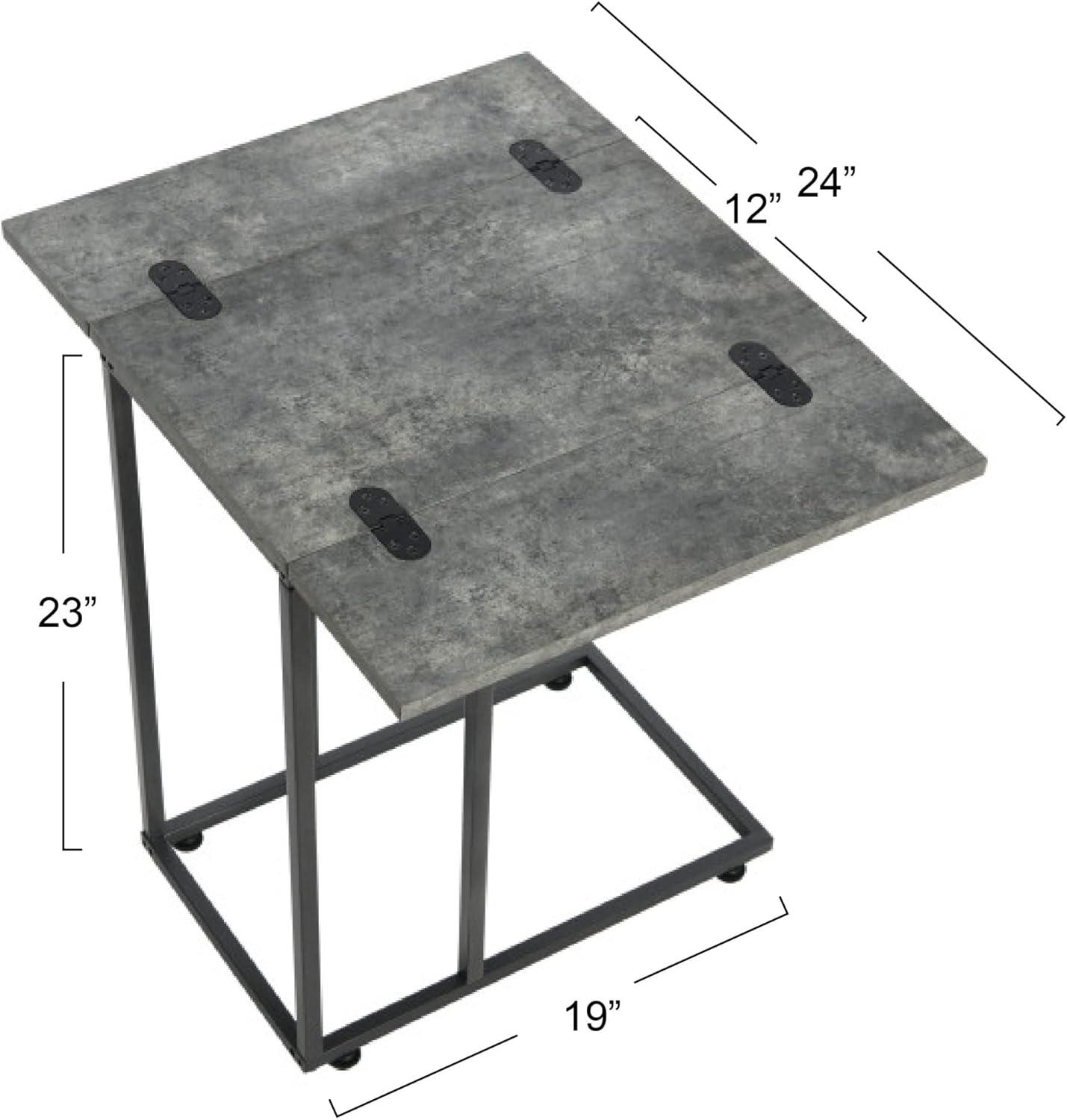 Household Essentials Jamestown Extendable C-Shaped Table