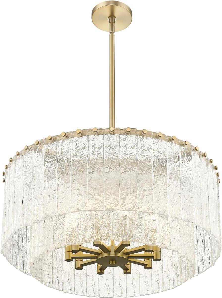 Glacier Modern Gold and Glass Two-Tier Pendant Light