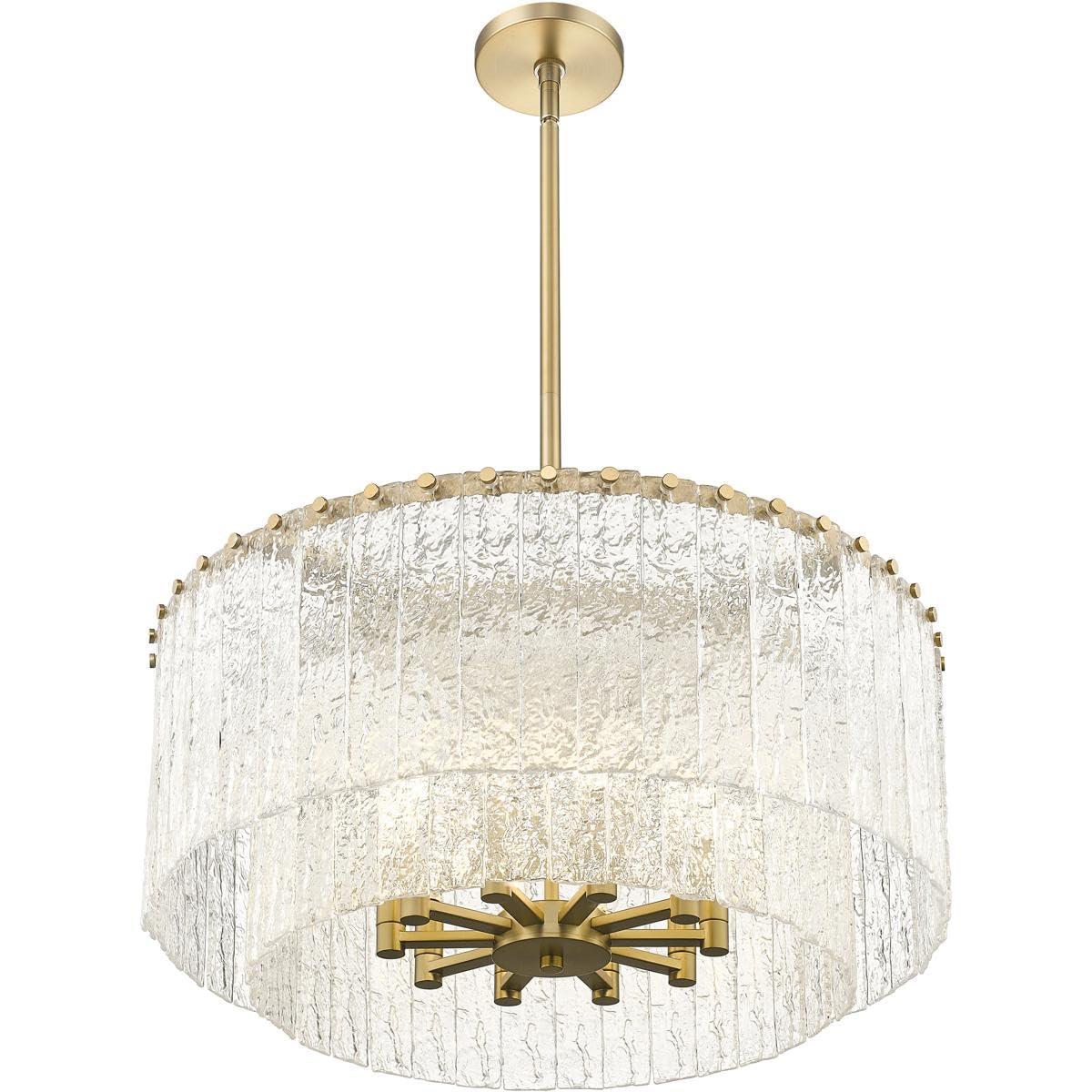 Glacier Modern Gold and Glass Two-Tier Pendant Light