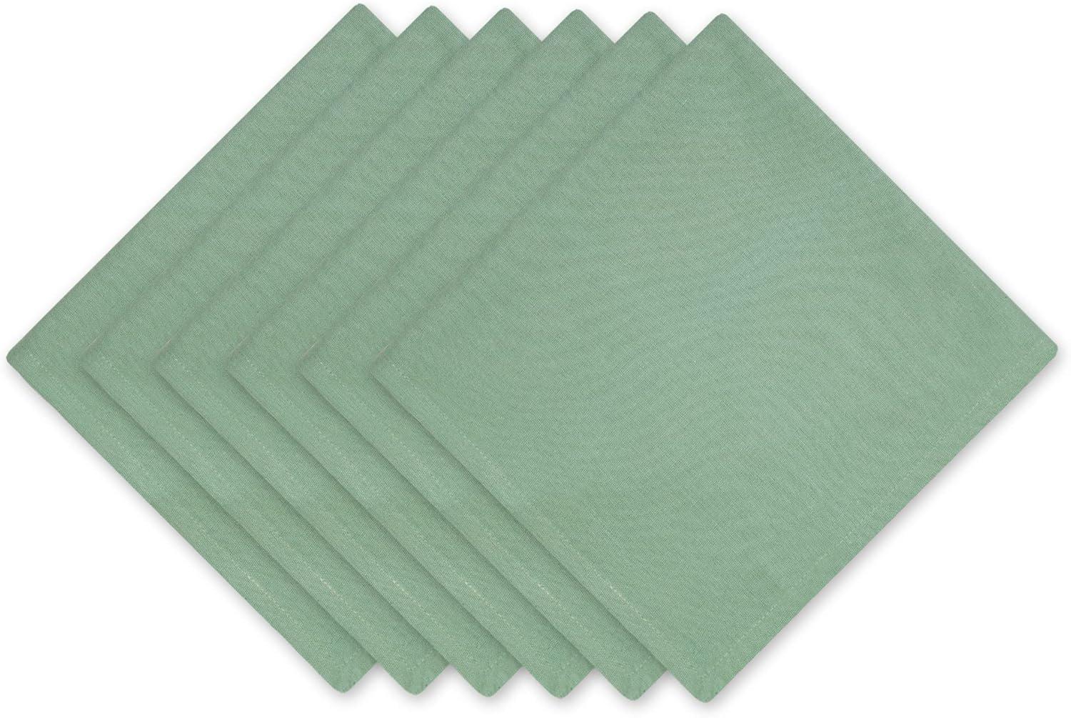 Design Imports  Solid Cotton Napkin Set 6 Piece, Jadeite, 20X20"