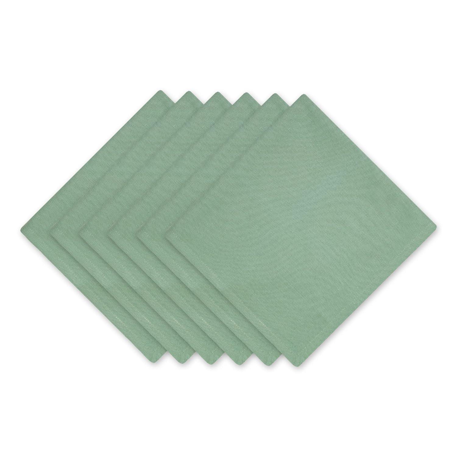 Design Imports  Solid Cotton Napkin Set 6 Piece, Jadeite, 20X20"