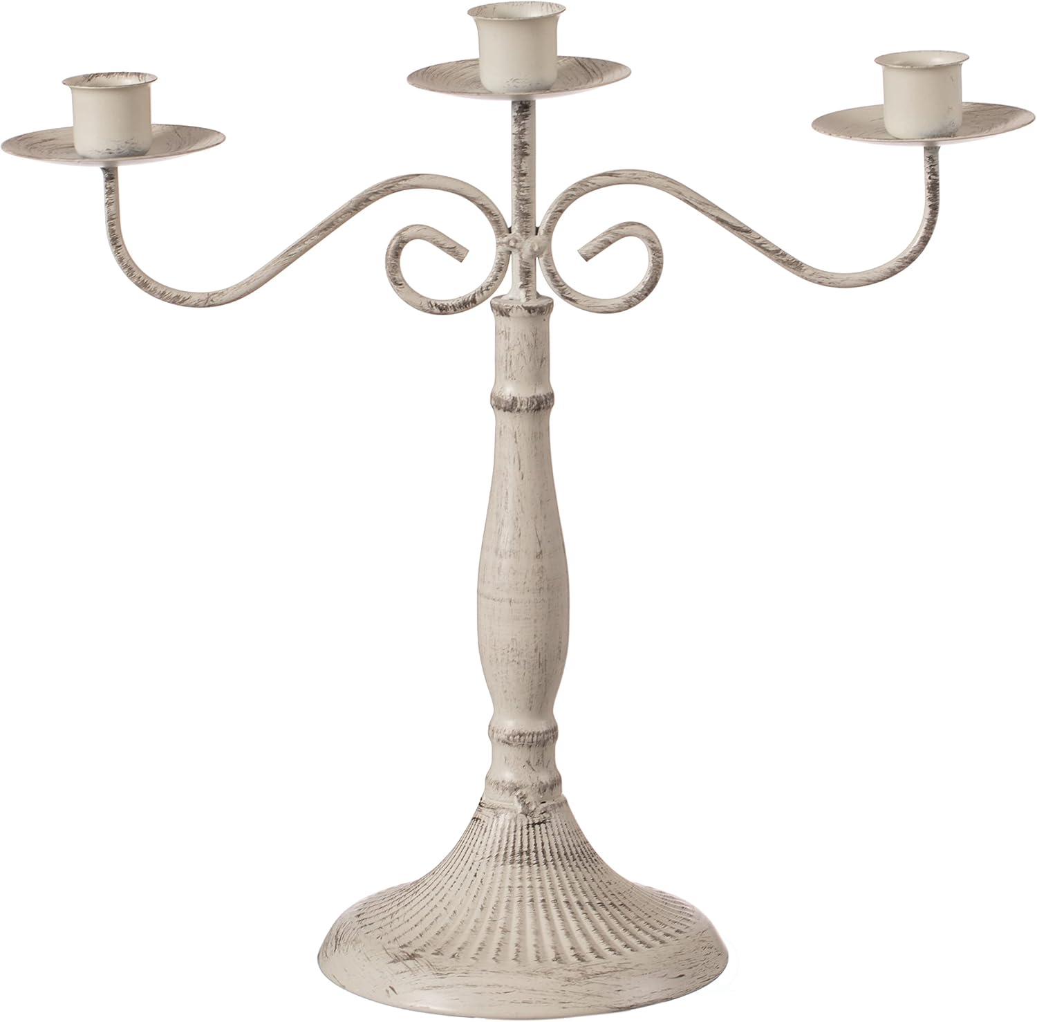 Fabulaxe Antique Distressed Metal Candelabra and Candlestick for Dining Room, Entryway, Kitchen and Vanity