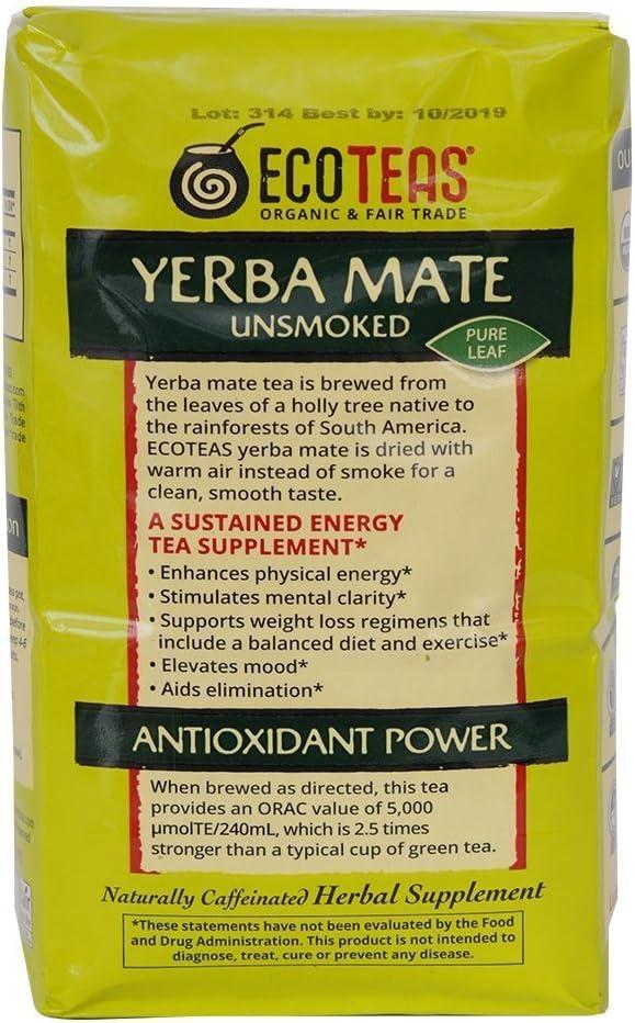 Organic Unsmoked Yerba Mate Loose Leaf Tea 16 oz